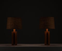 Pine Table Lamps, Sweden, 1970s