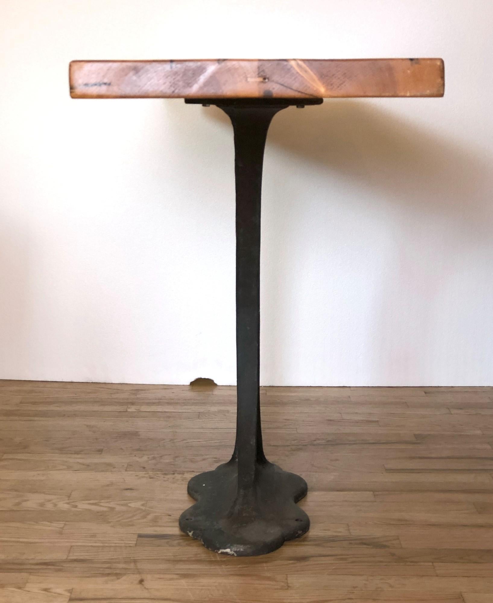 Contemporary Pine Table Top w/ Cast Iron Industrial Base Console