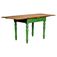 Pine Table with Extendable Top, 1930s