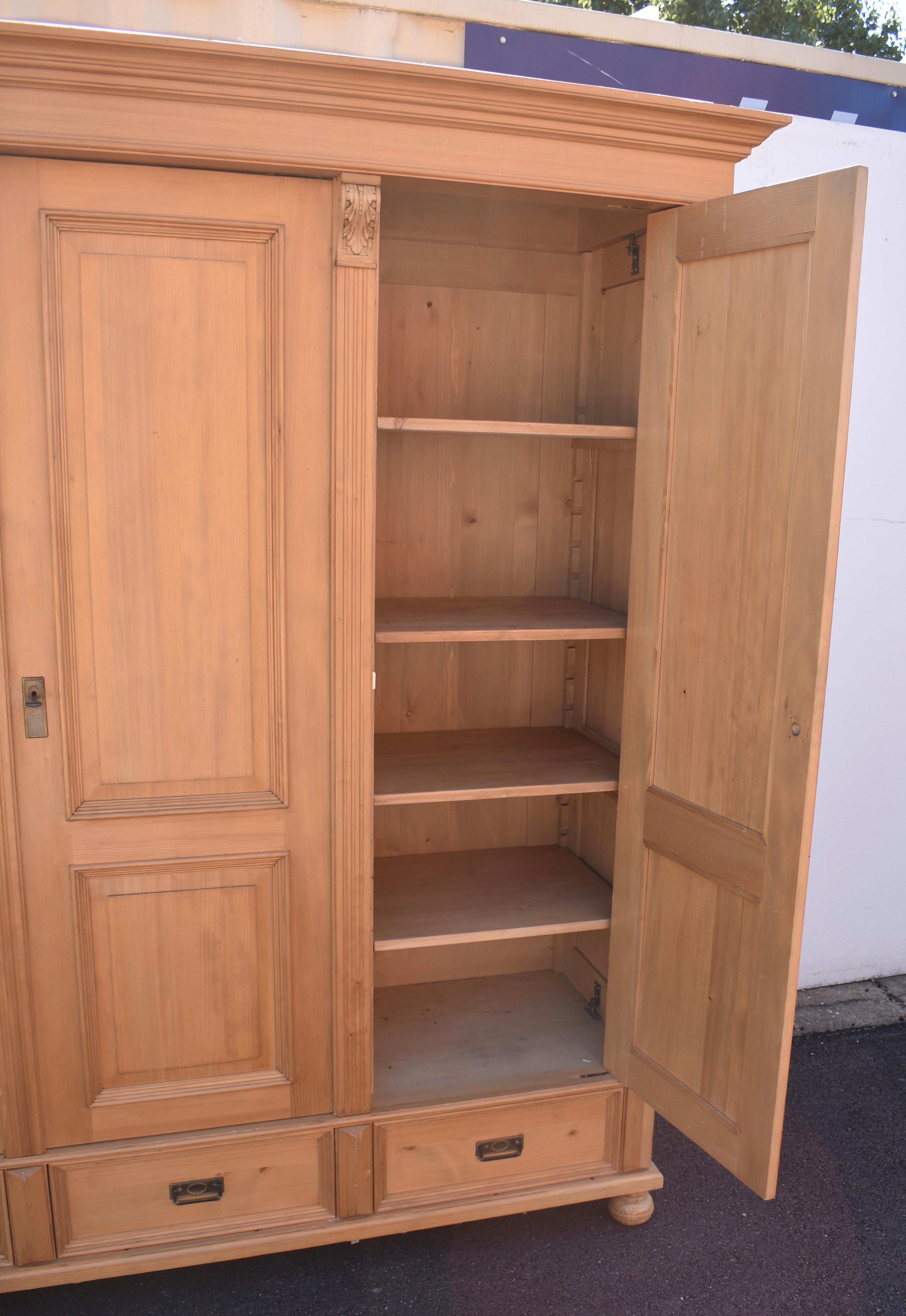Pine Three Door Knock-Down Armoire, Reproduction, Netherlands 3