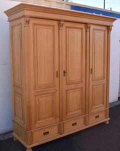 Pine Three Door Knock-Down Armoire, Reproduction, Netherlands
