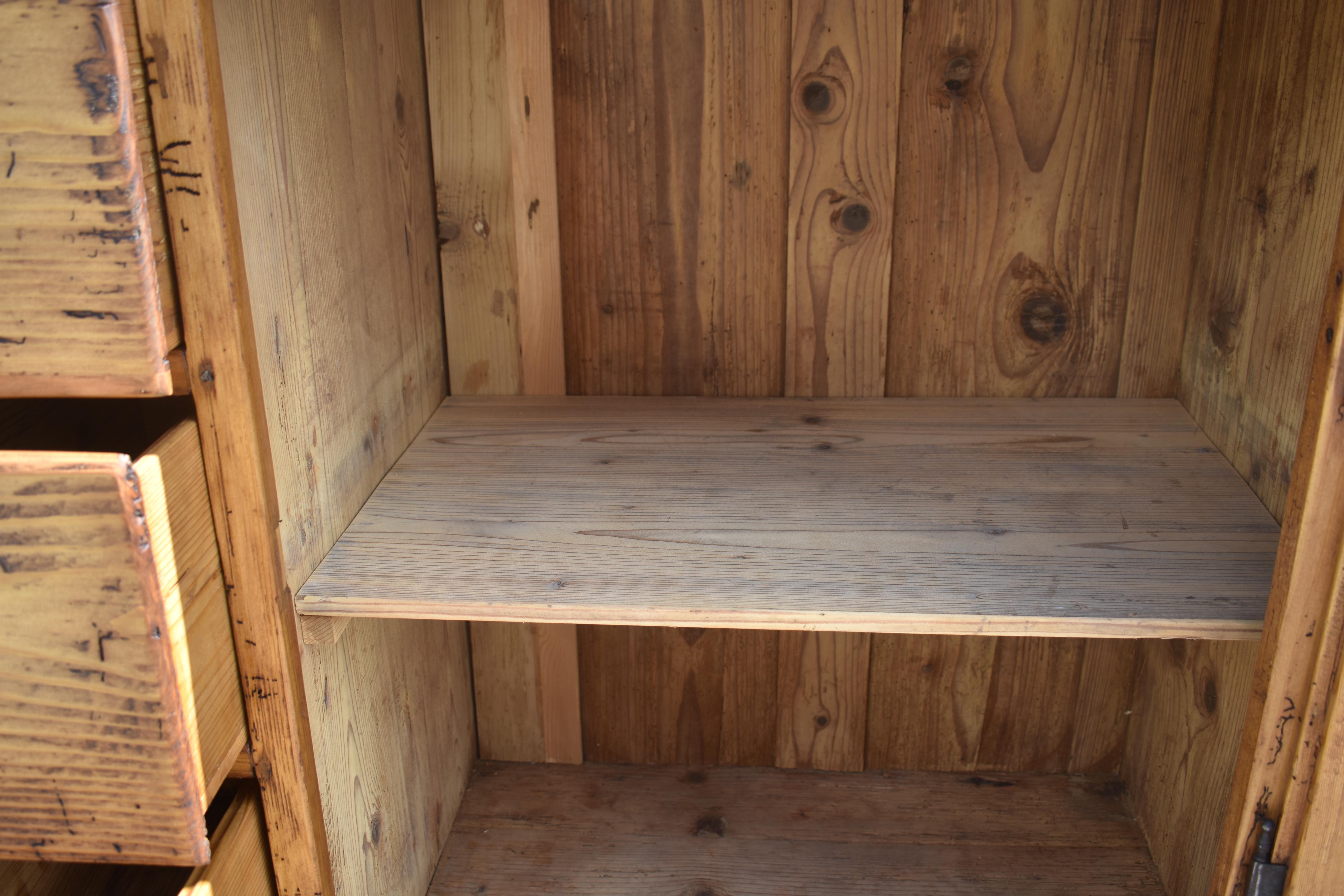 Pine Three Drawer Czech Bread Cupboard For Sale 7