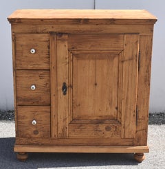 Pine Three Drawer Czech Bread Cupboard