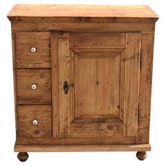 Pine Three Drawer Czech Bread Cupboard