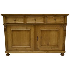 Pine Three-Drawer Two-Door Dresser Base