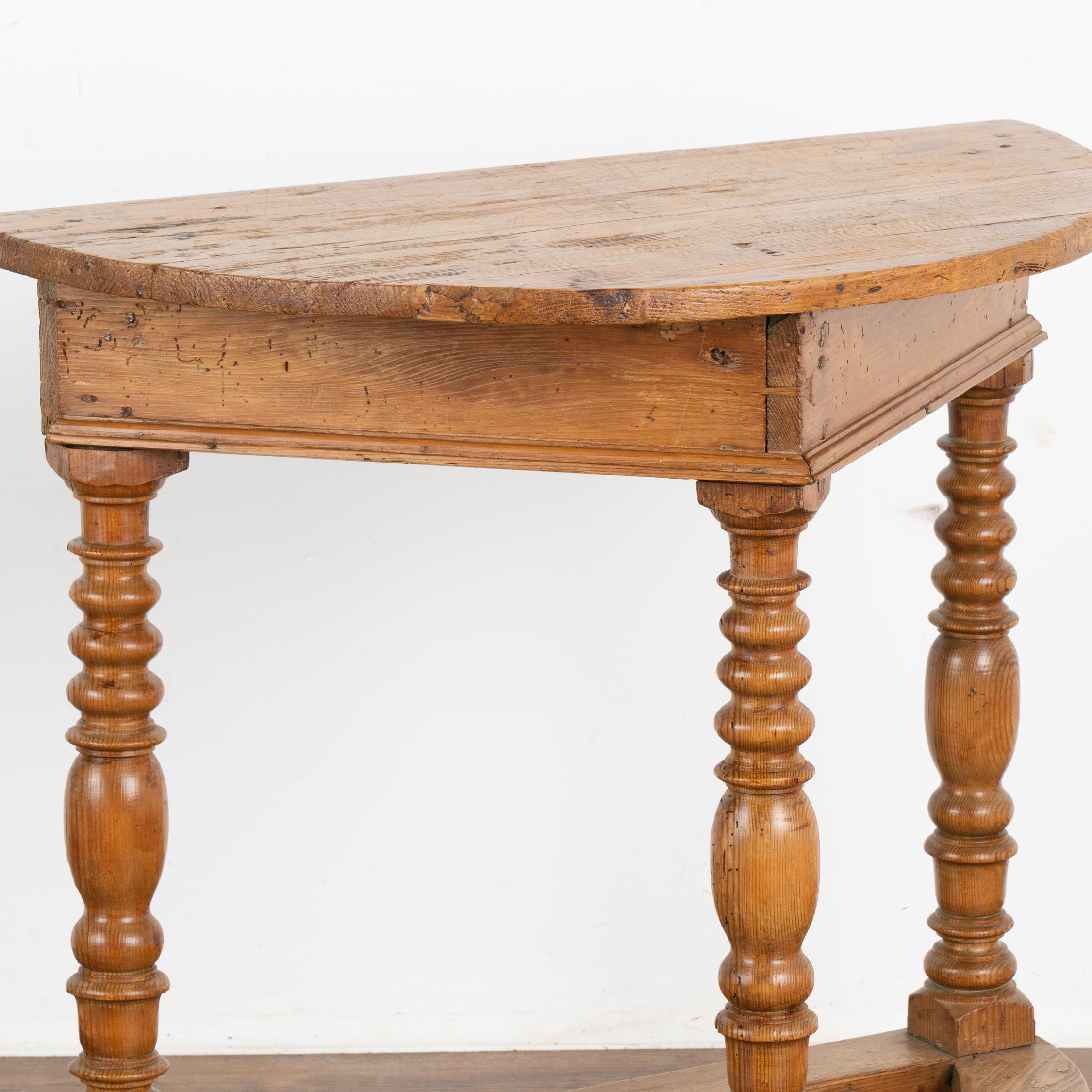 Pine Three Leg Side Table, Austria circa 1800-20 In Good Condition For Sale In Round Top, TX