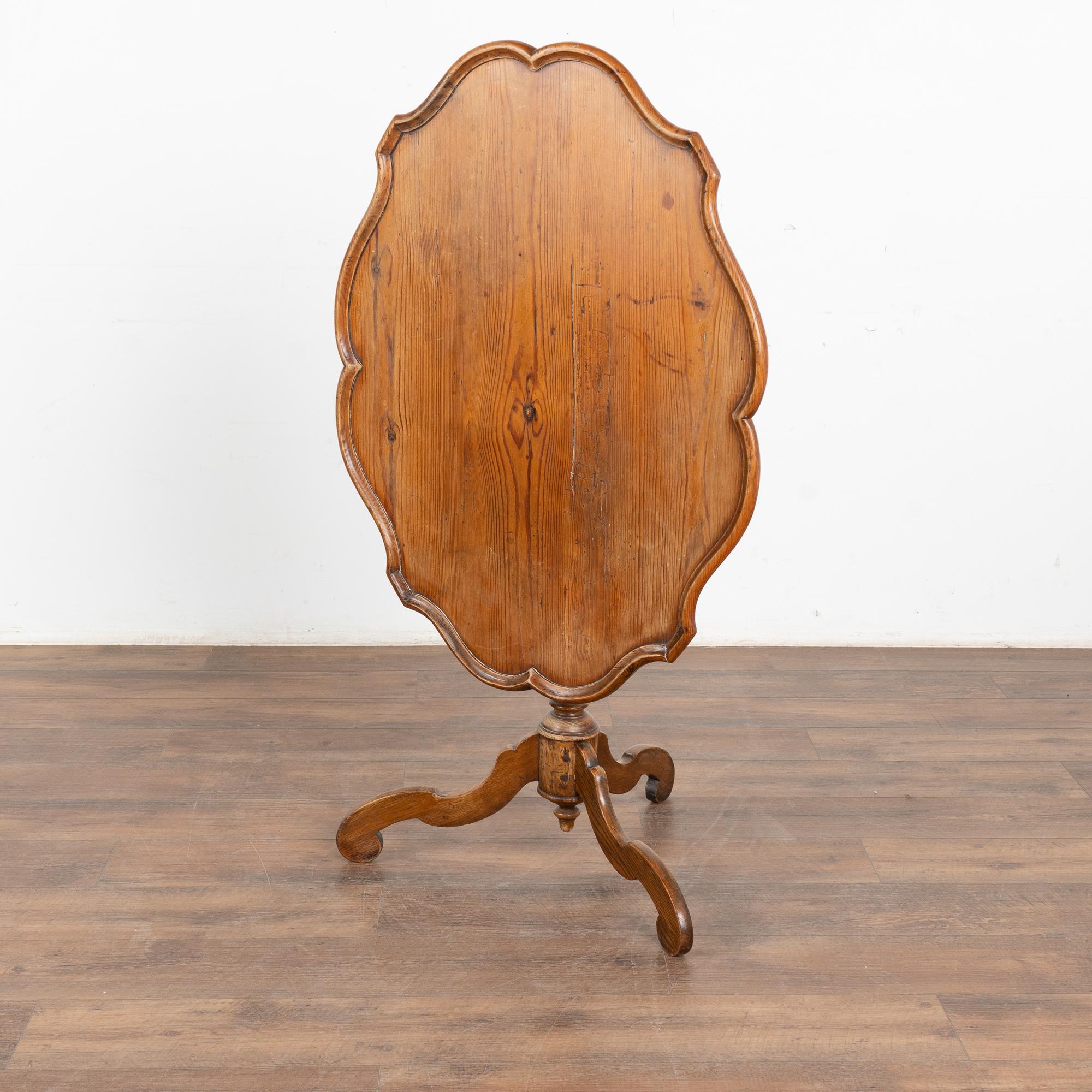 Rococo Pine Tilt Top Side Table, Sweden circa 1800-40