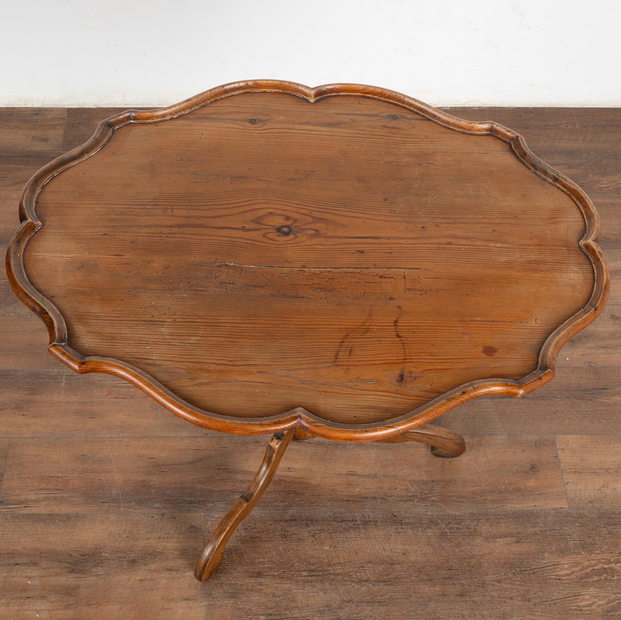 19th Century Pine Tilt Top Side Table, Sweden circa 1800-40