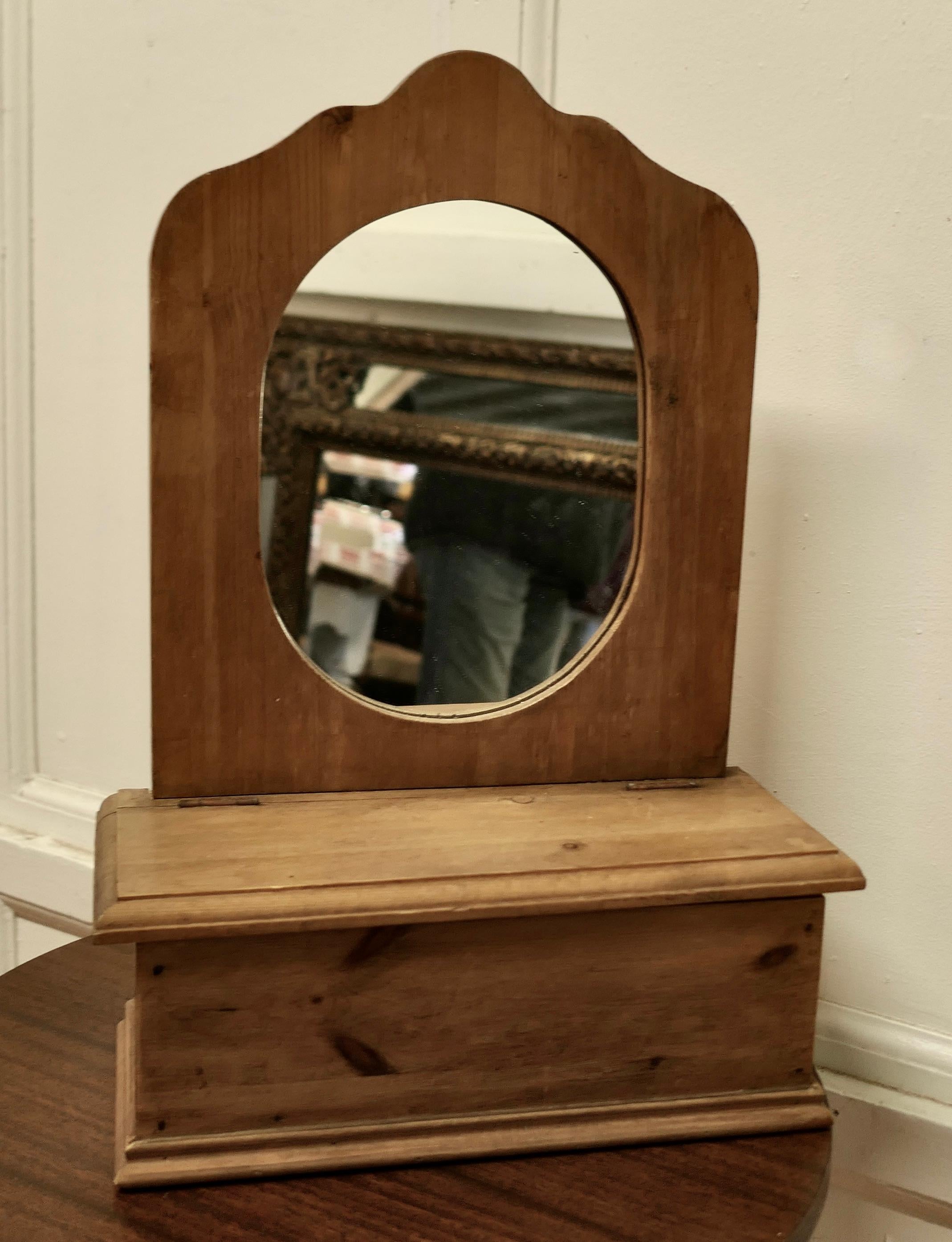 Victorian Pine Toilet or Vanity Mirror For Sale