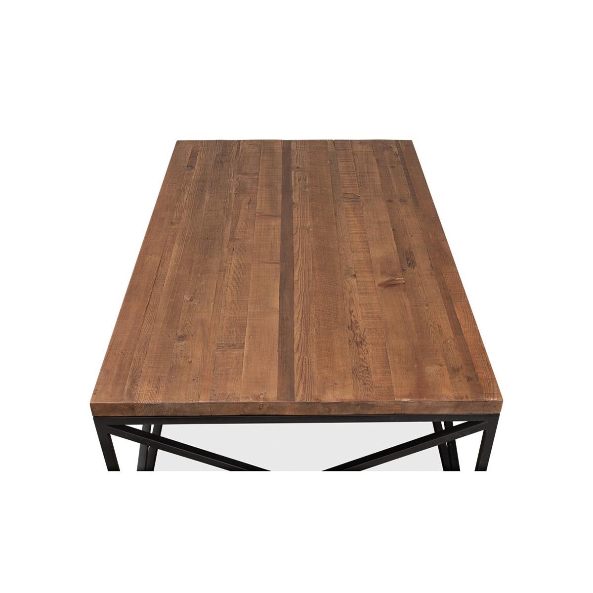 Pine Top Industrial Coffee Table In New Condition For Sale In Westwood, NJ