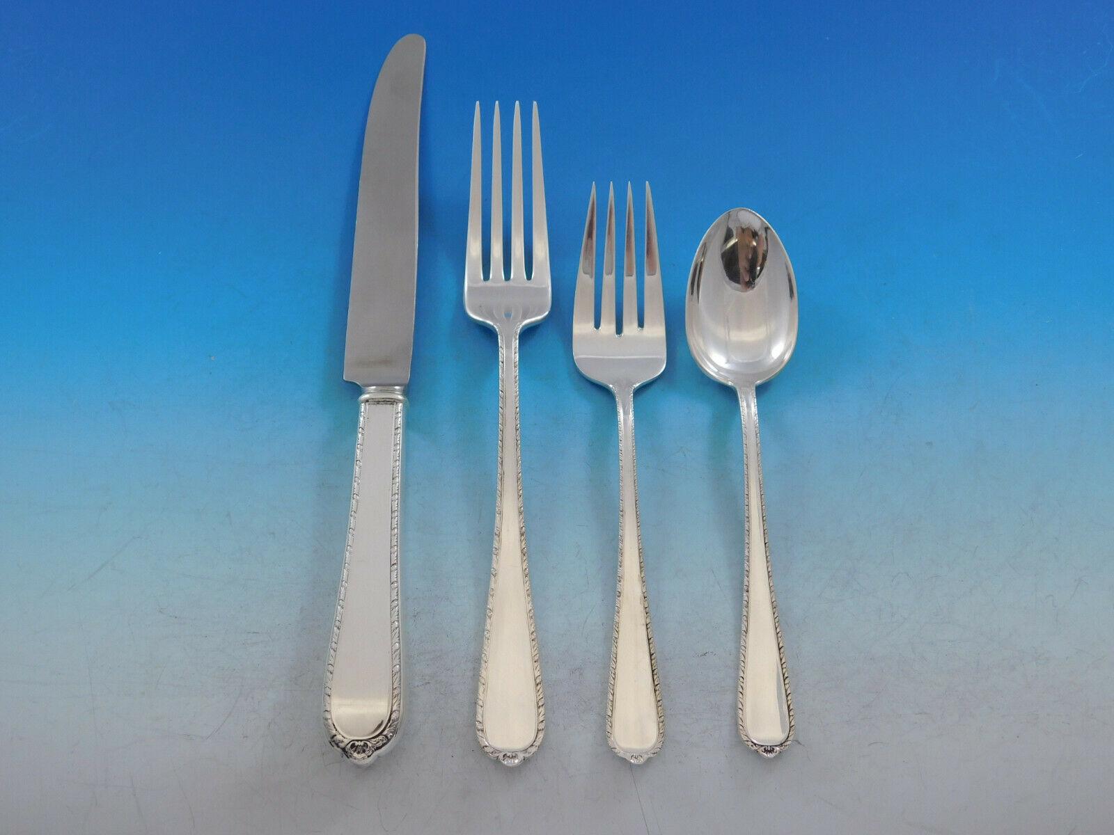 Pine Tree by International Sterling Silver Flatware 12 Set Service 169 Pc Dinner In Excellent Condition In Big Bend, WI