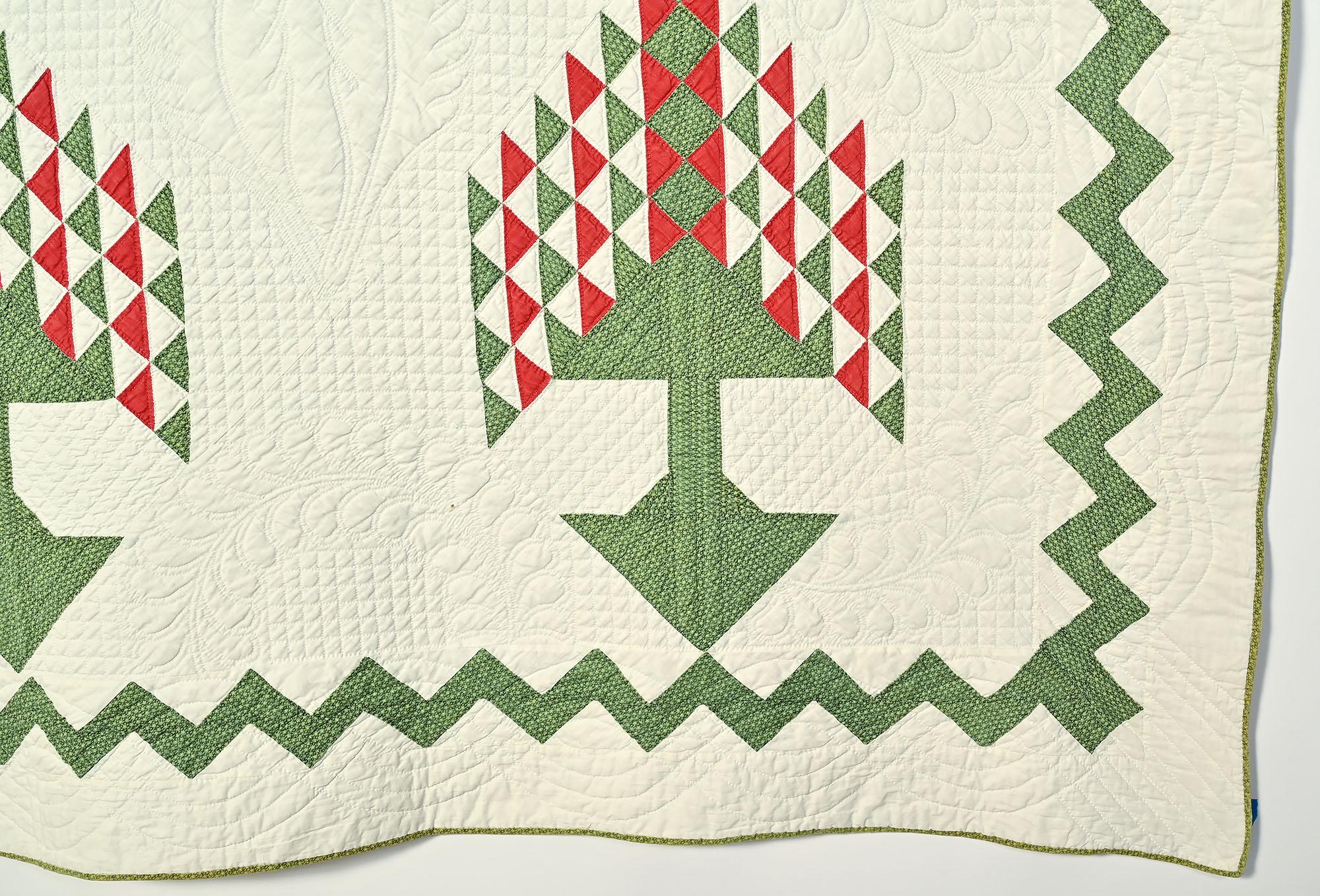 Patchwork Pine Trees Quilt For Sale