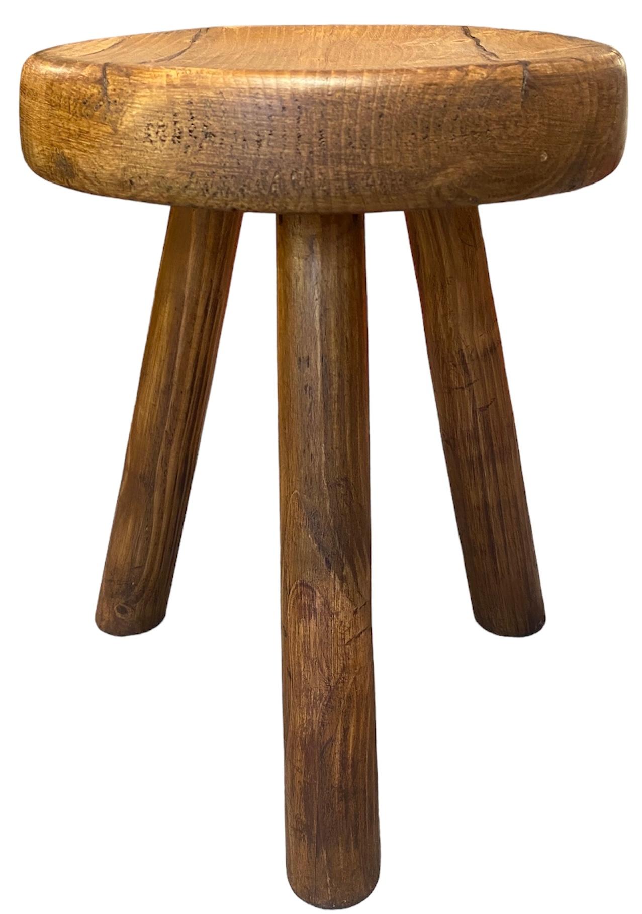Pine tripod stool by Charlotte Perriand - Les Arcs 
Dimensions: h45xø30cm
Circa 1960
Ref: 4306/18
Price : 2700€ for this stool

Charlotte Perriand (1903 - 1999) is one of the major actors of the French modernism. Together with Le Corbusier,