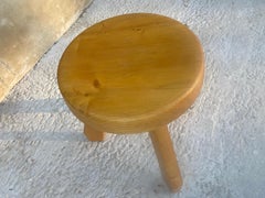 Pine Tripod Stool by Charlotte Perriand, Les Arcs