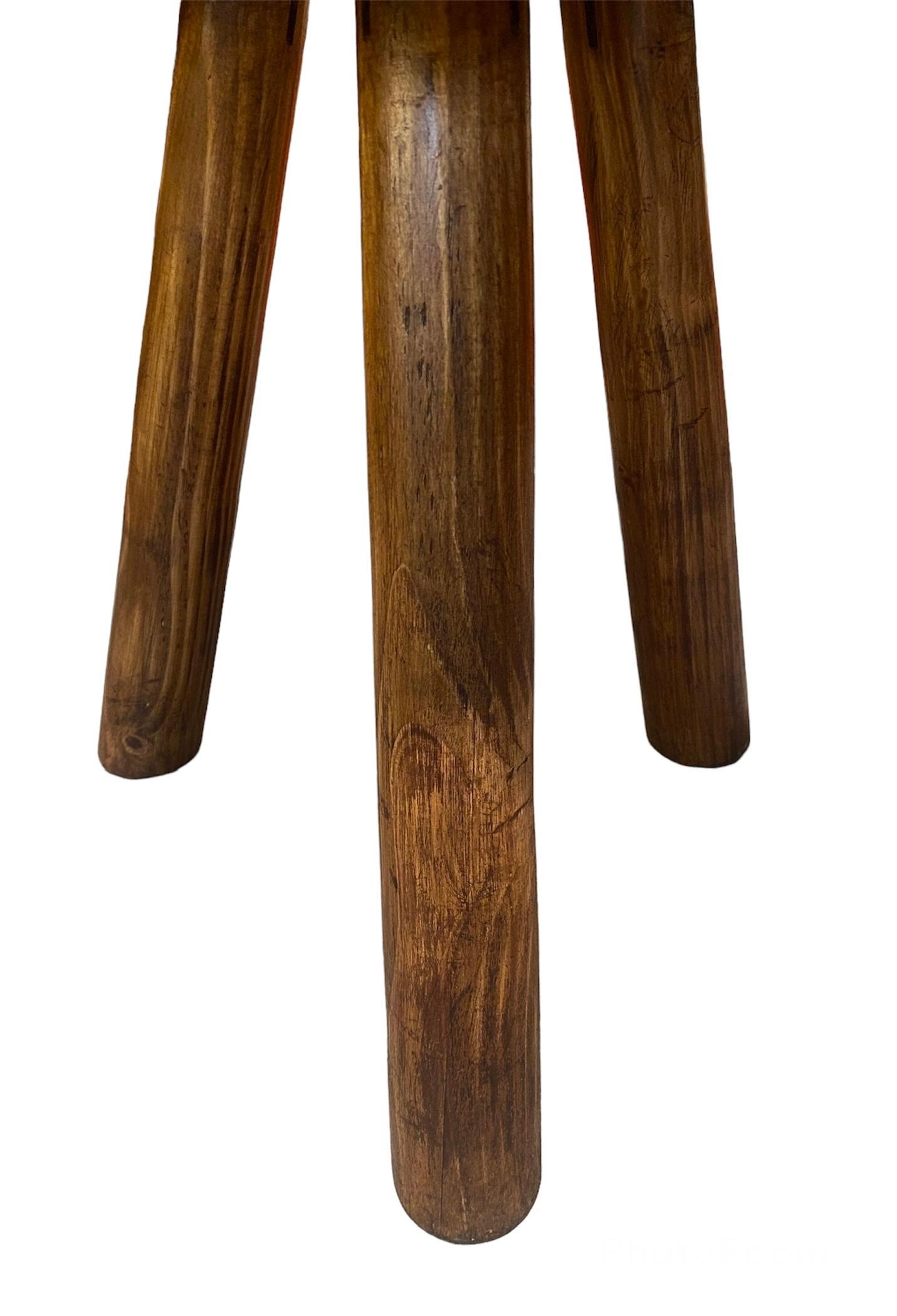 Mid-20th Century Pine Tripod Stool by Charlotte Perriand, Les Arcs For Sale