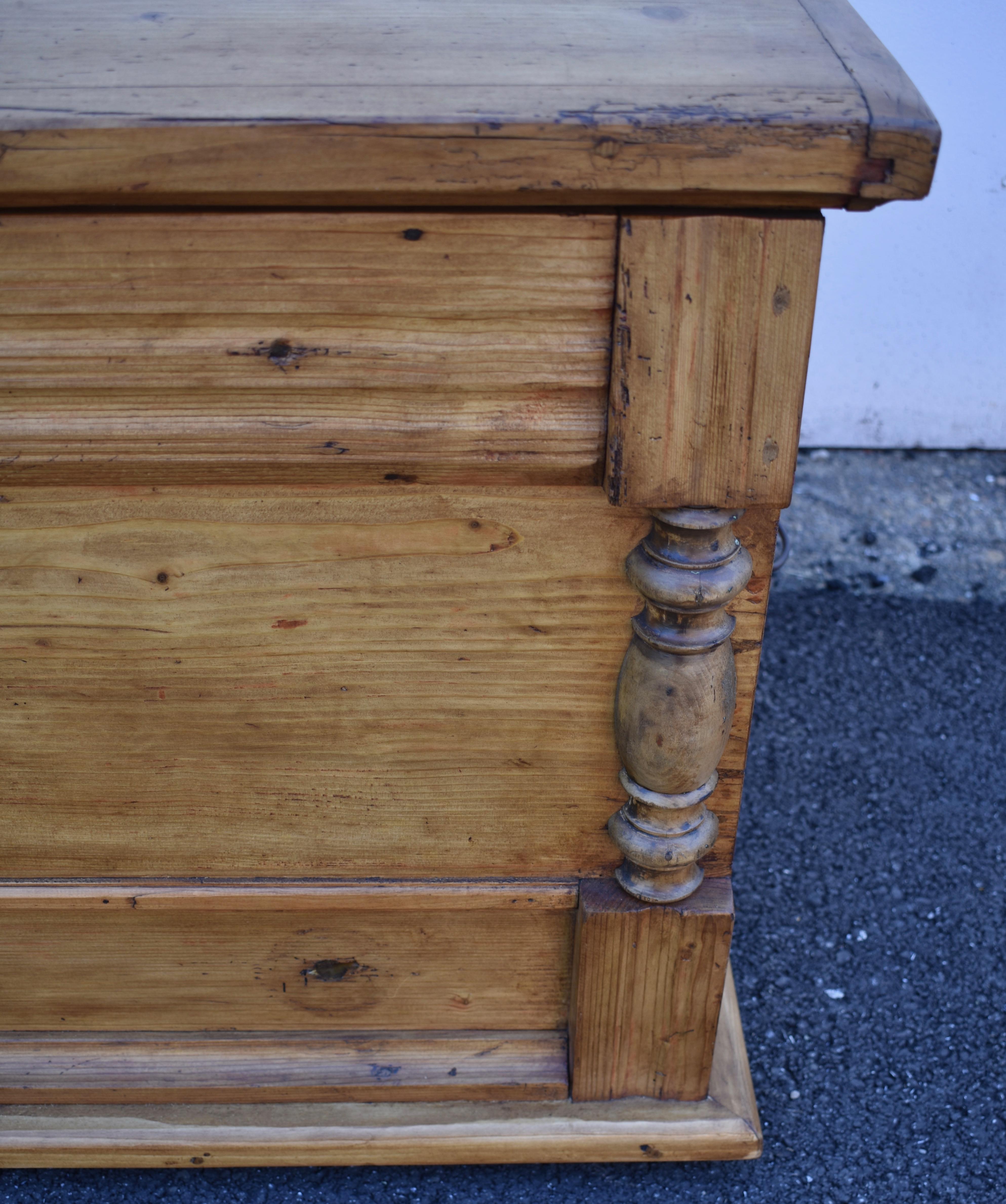 19th Century Pine Trunk or Blanket Chest