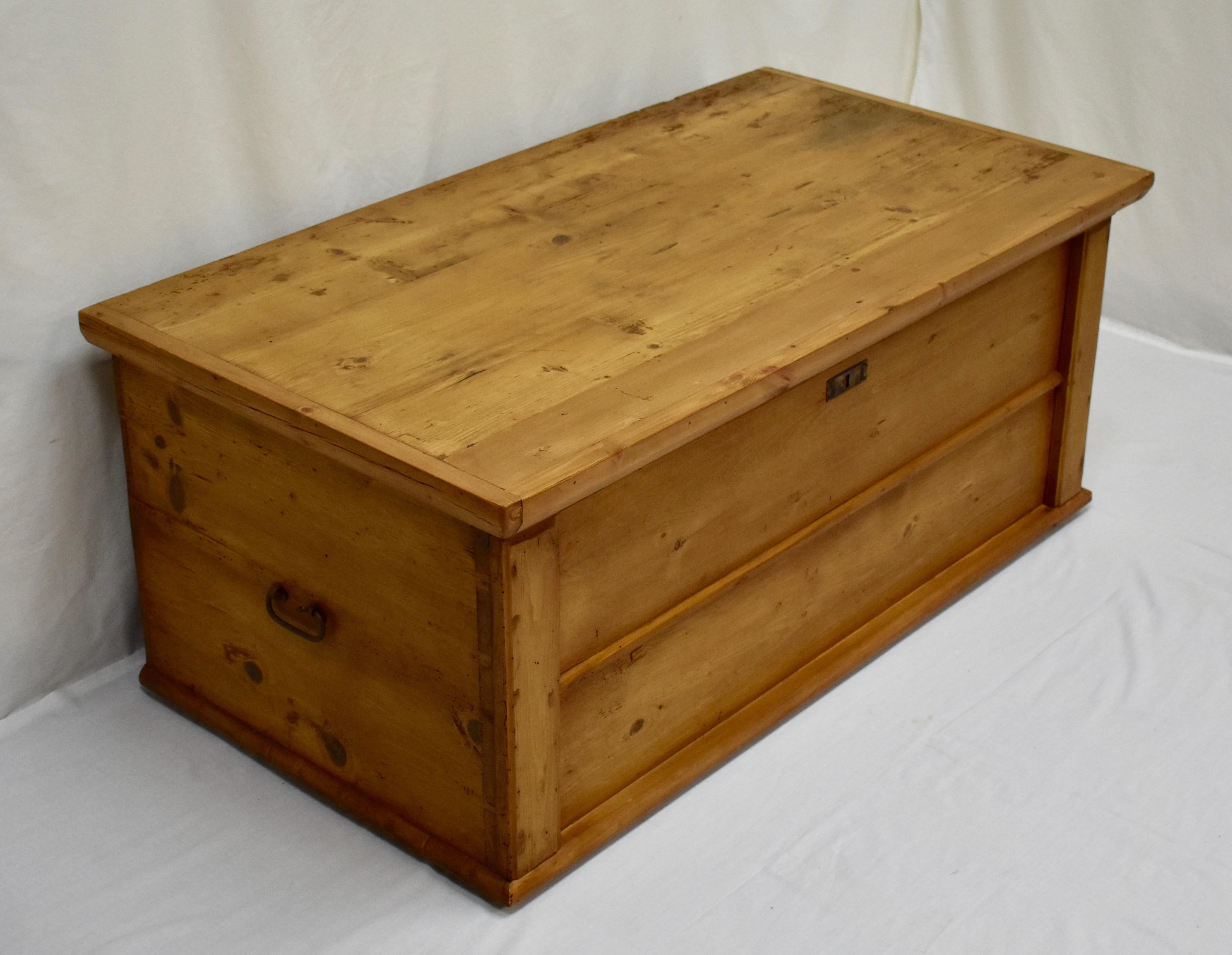 Polished Pine Trunk or Blanket Chest