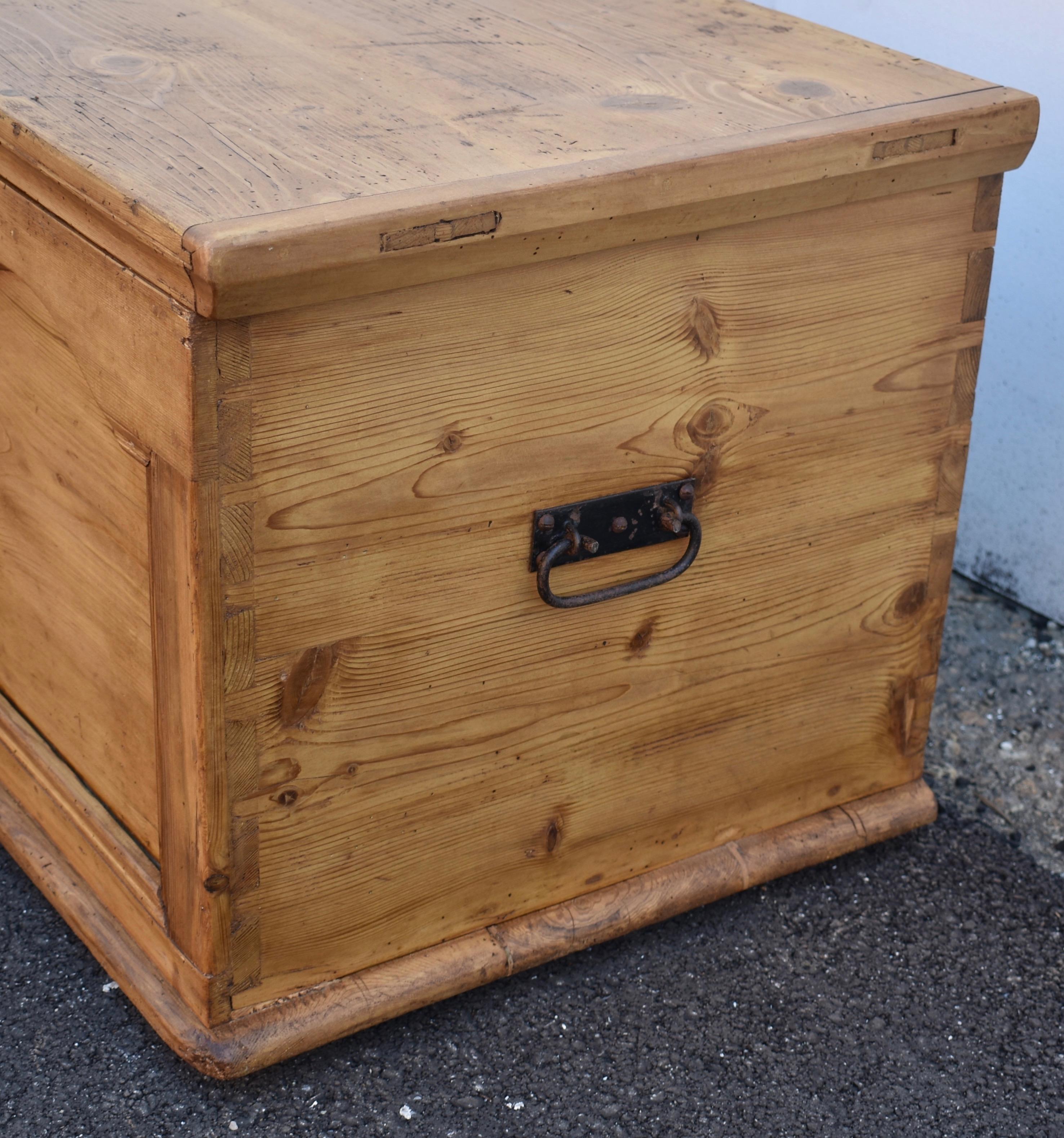 19th Century Pine Trunk or Blanket Chest
