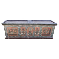 Pine Trunk or Blanket Chest in Decorative Paint