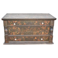 Pine Trunk or Blanket Chest in Original Decorative Paint