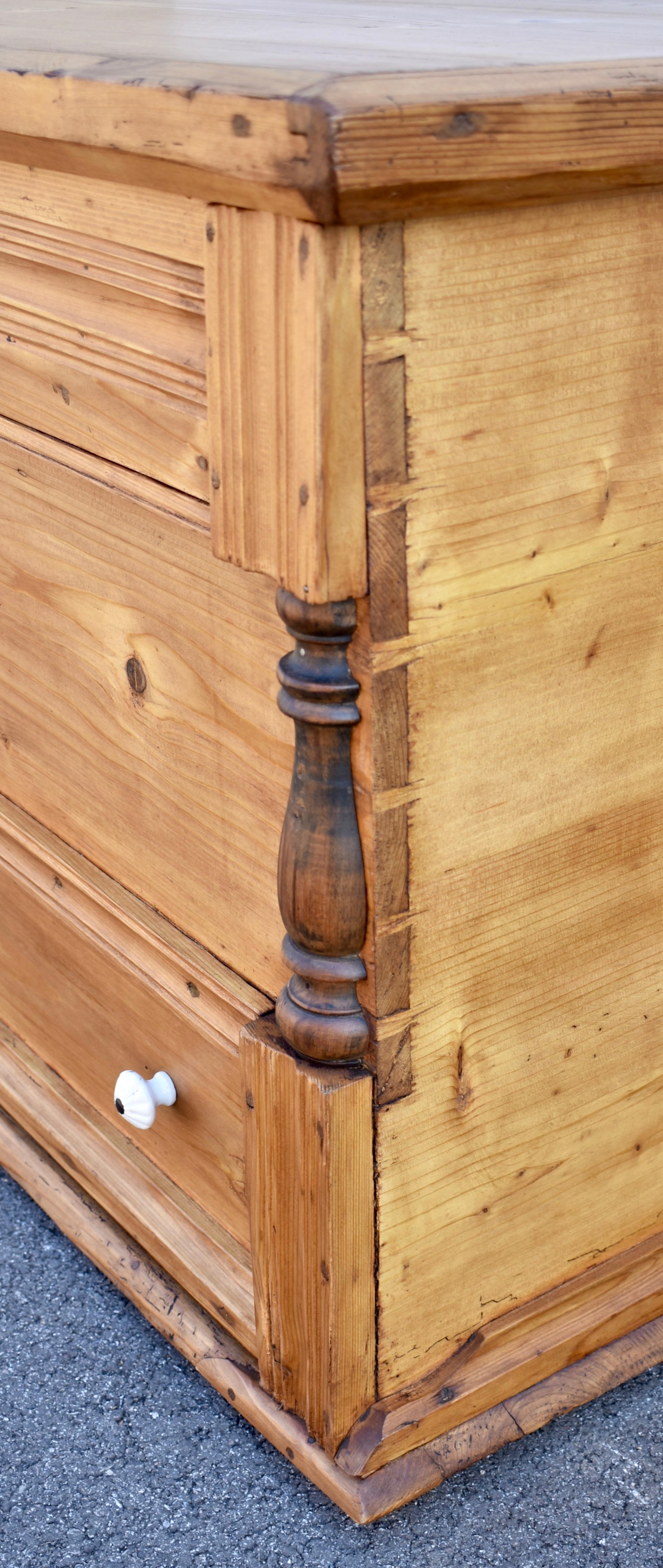 Pine Trunk or Mule Chest For Sale 4