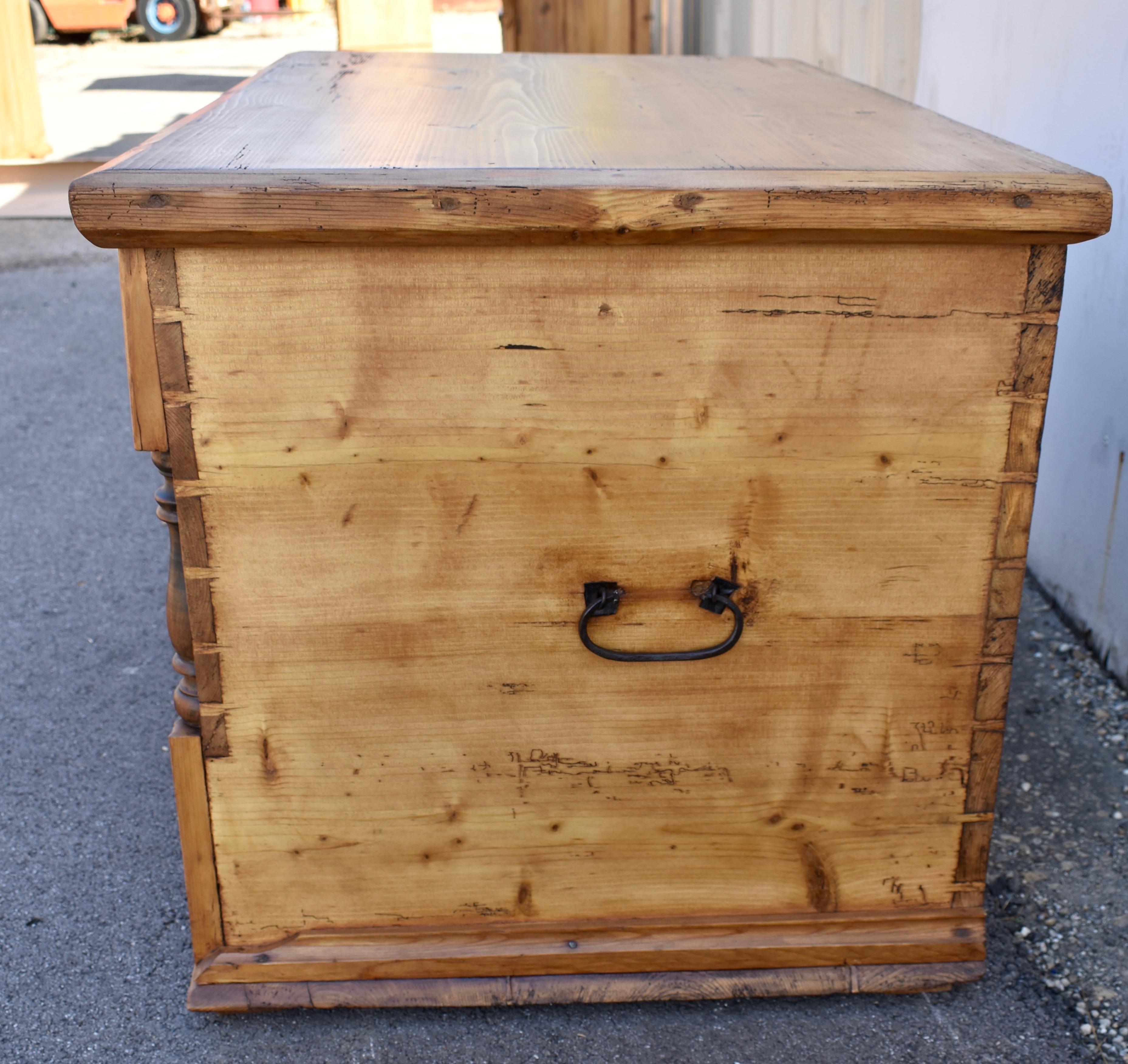 Pine Trunk or Mule Chest For Sale 2