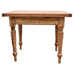 Antique Pine Turned Leg Swivel-Top Table