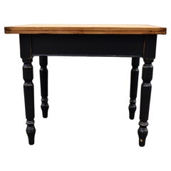 Used Pine Turned Leg Swivel-Top Table