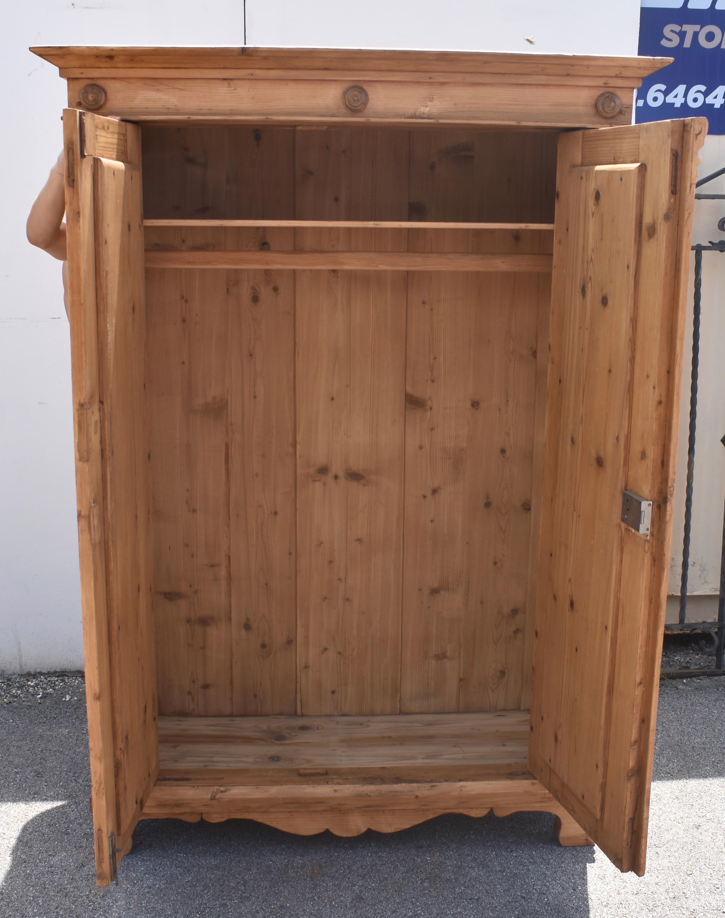 Pine Two Door Armoire For Sale 7