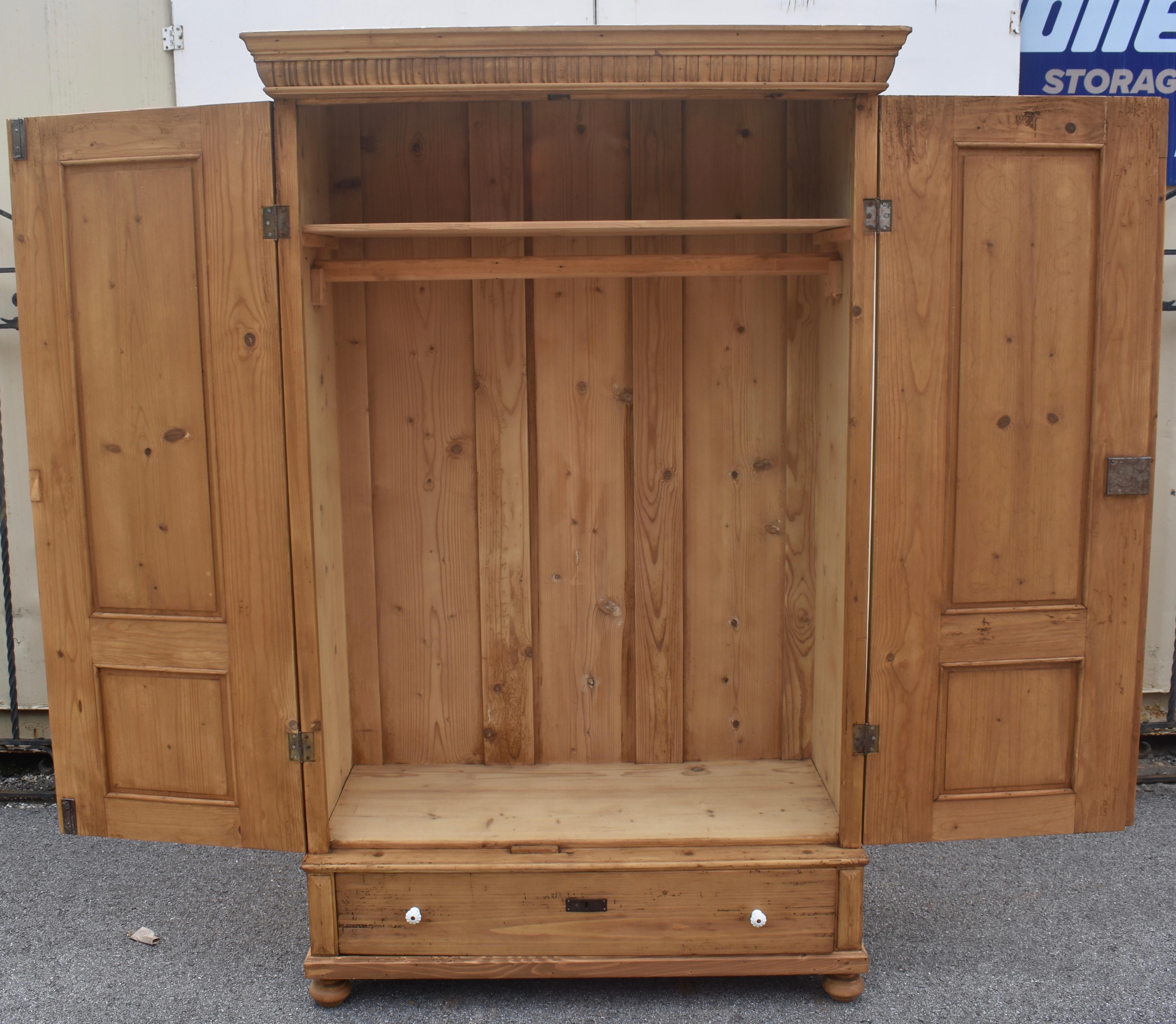Pine Two Door Armoire For Sale 8