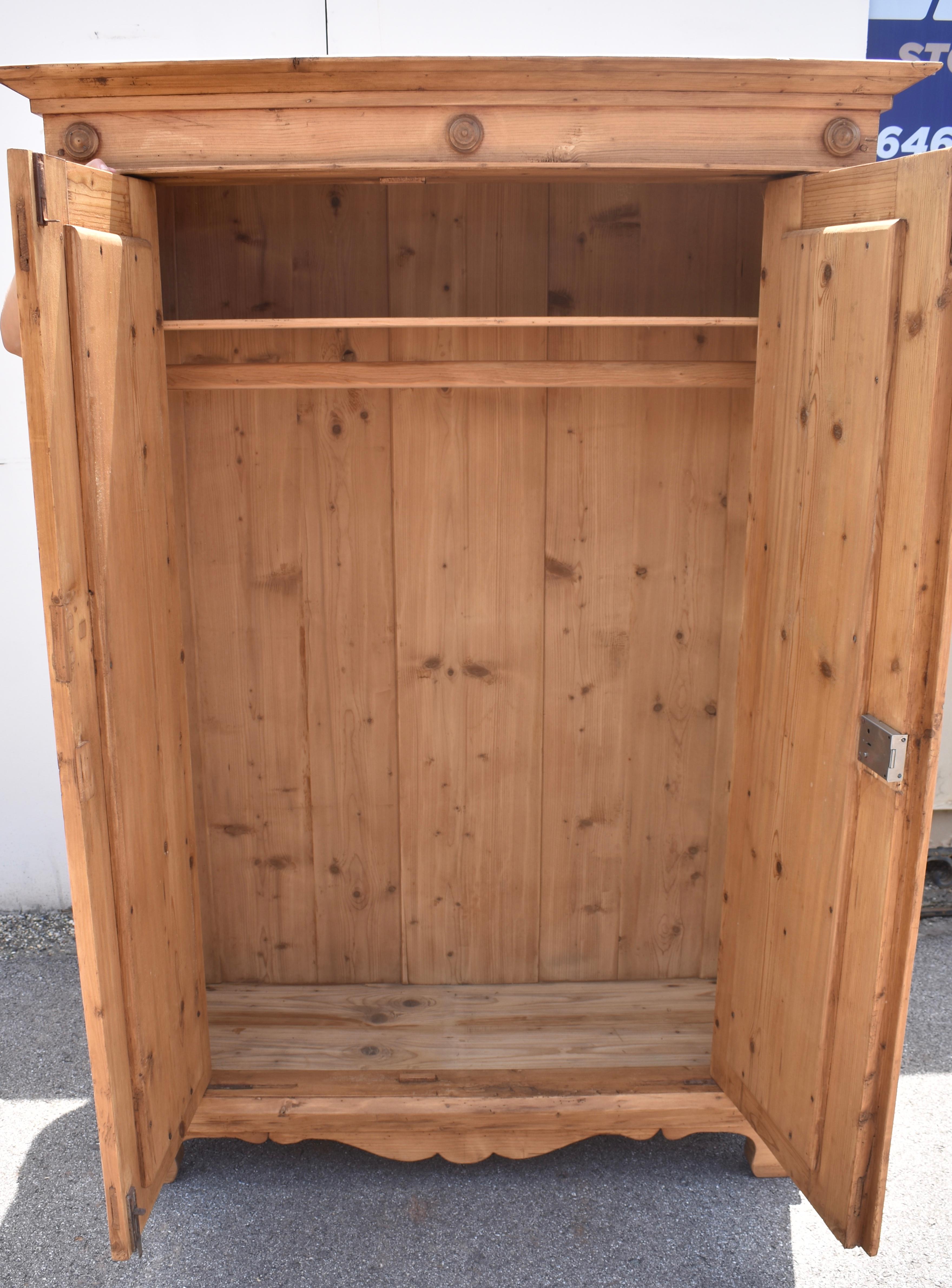 Pine Two Door Armoire For Sale 8