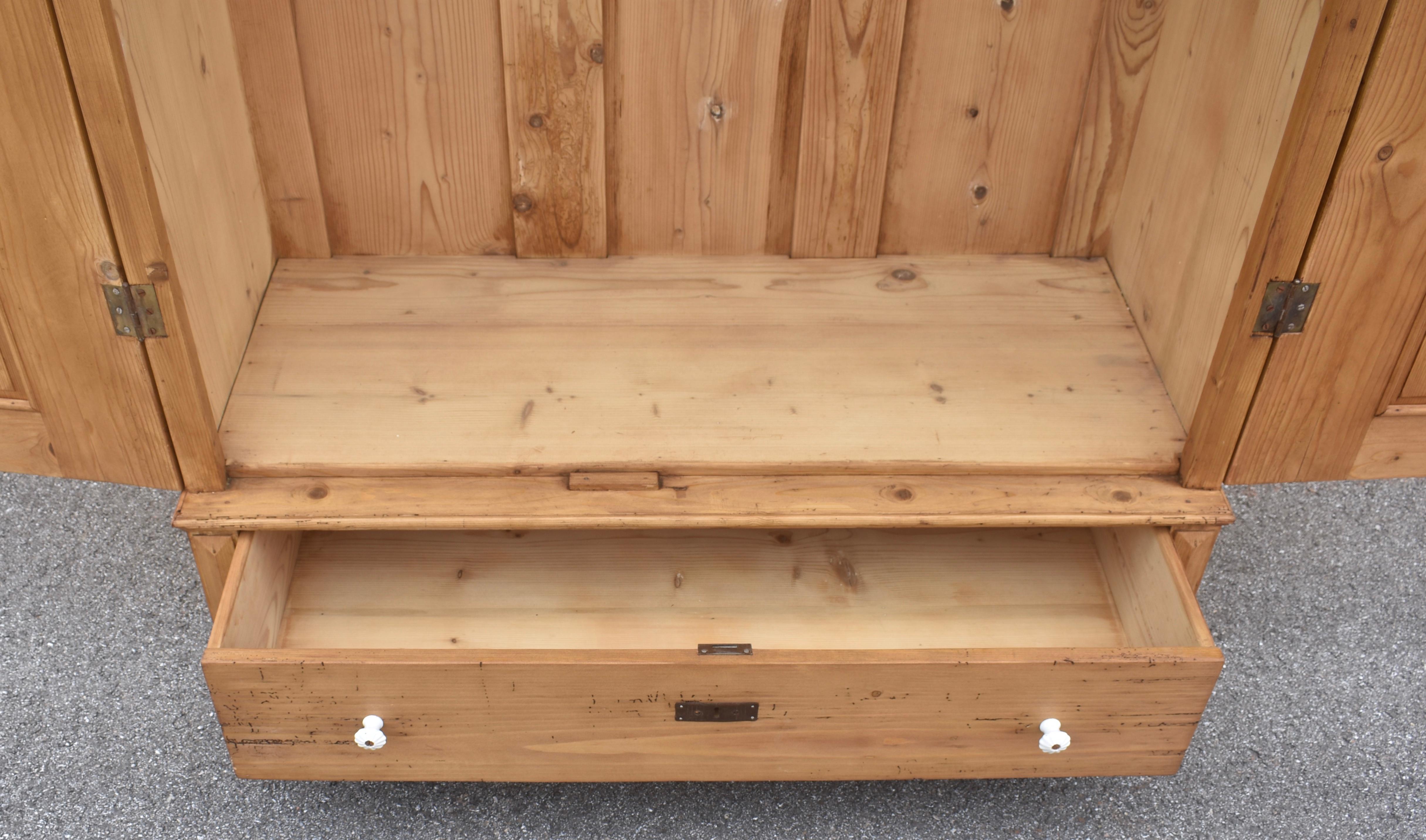 Pine Two Door Armoire For Sale 10