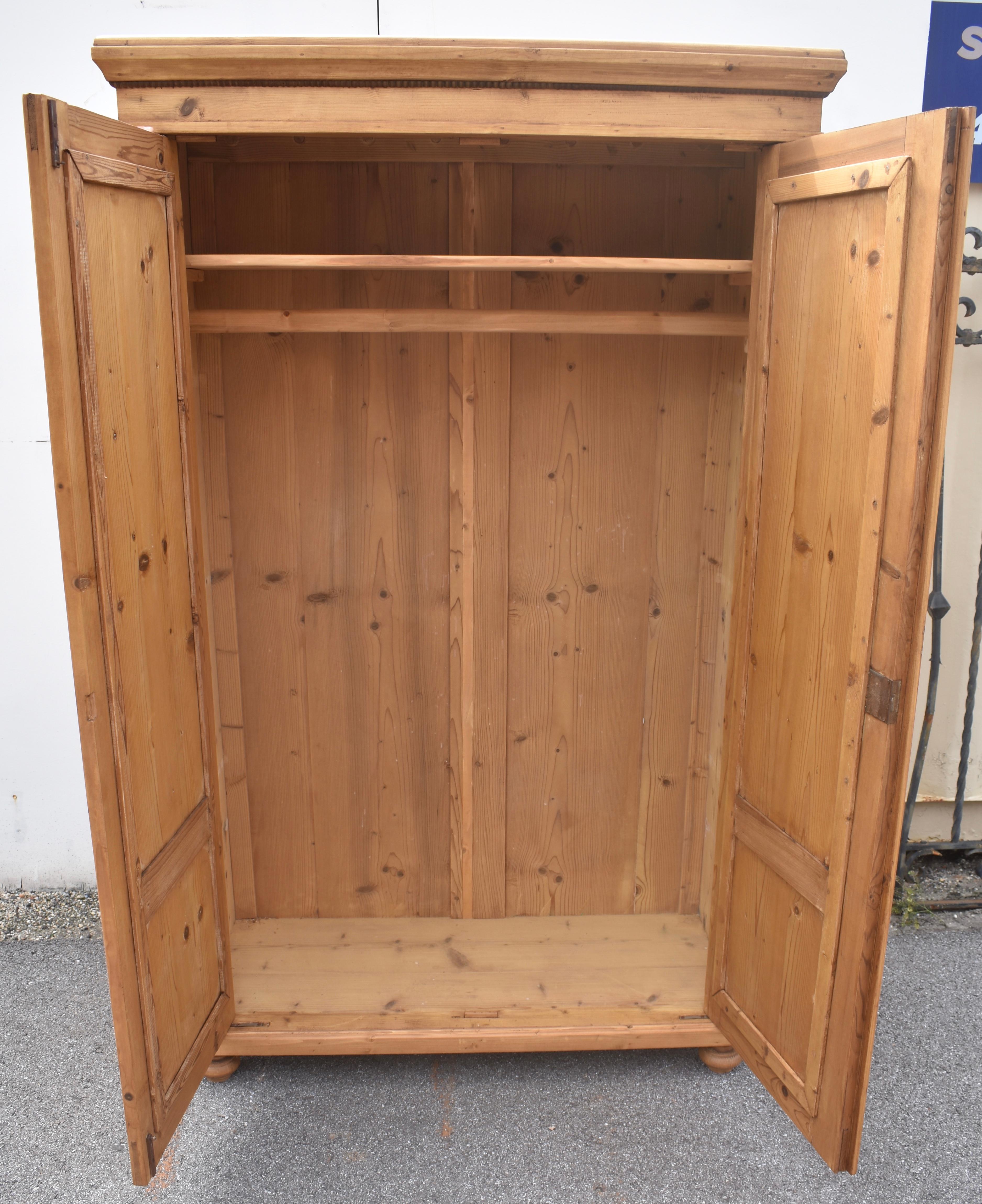 Pine Two Door Armoire For Sale 11