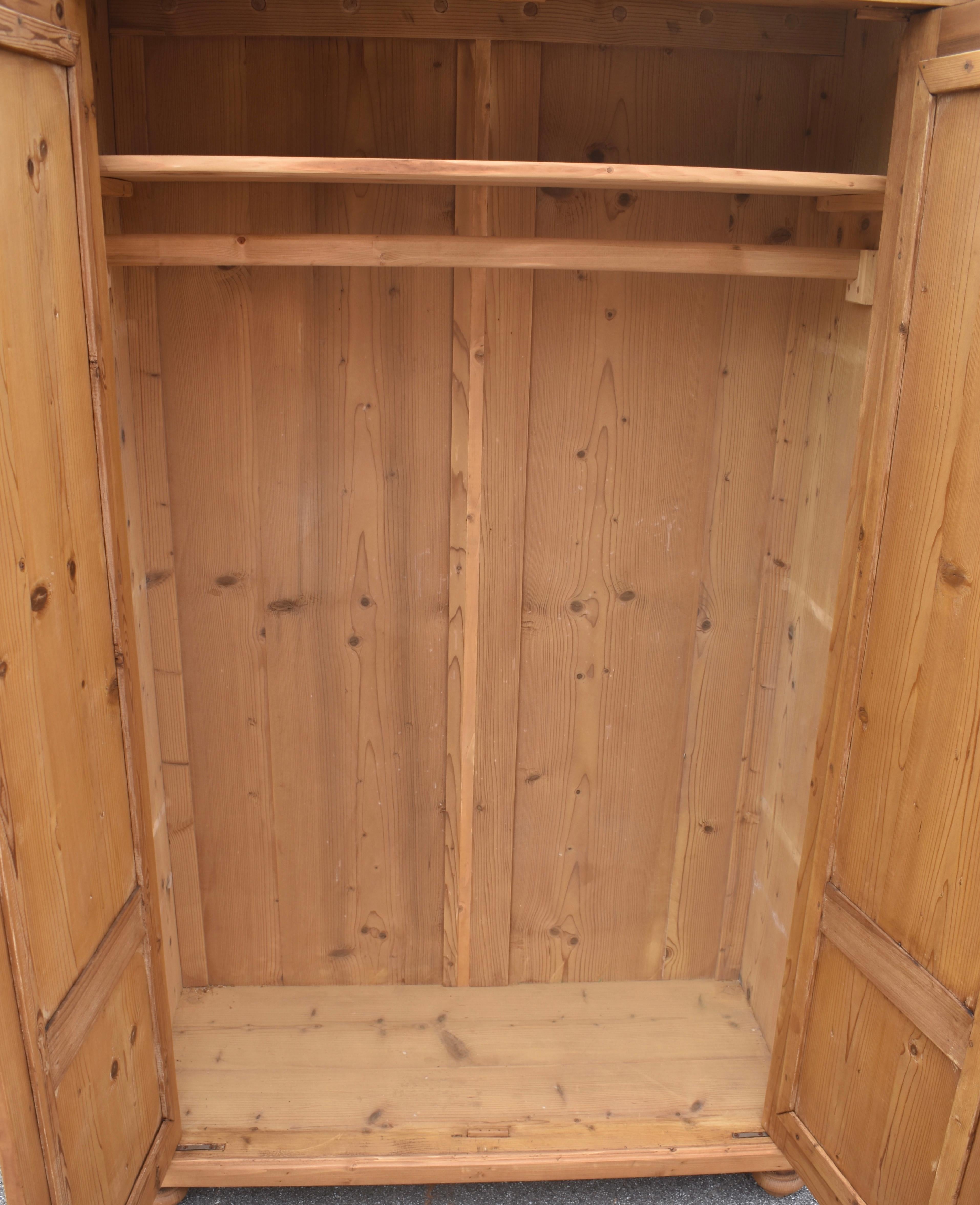Pine Two Door Armoire For Sale 12