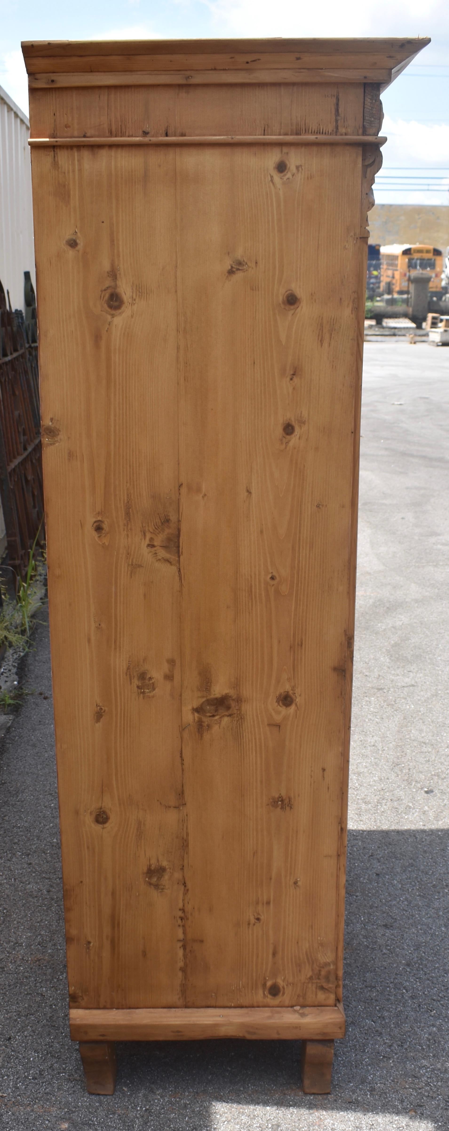 Late Victorian Pine Two Door Armoire For Sale
