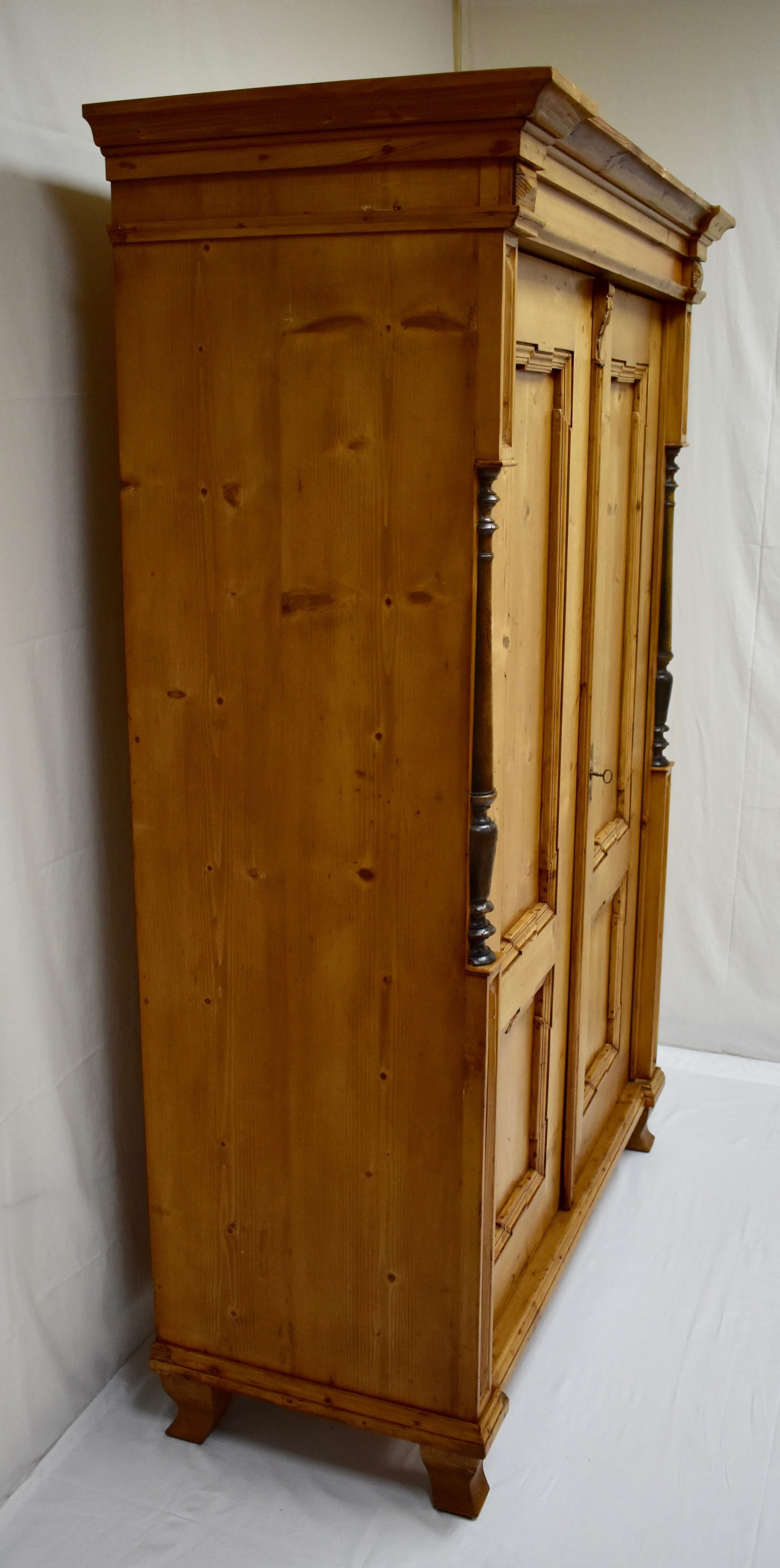 Polished Pine Two Door Armoire