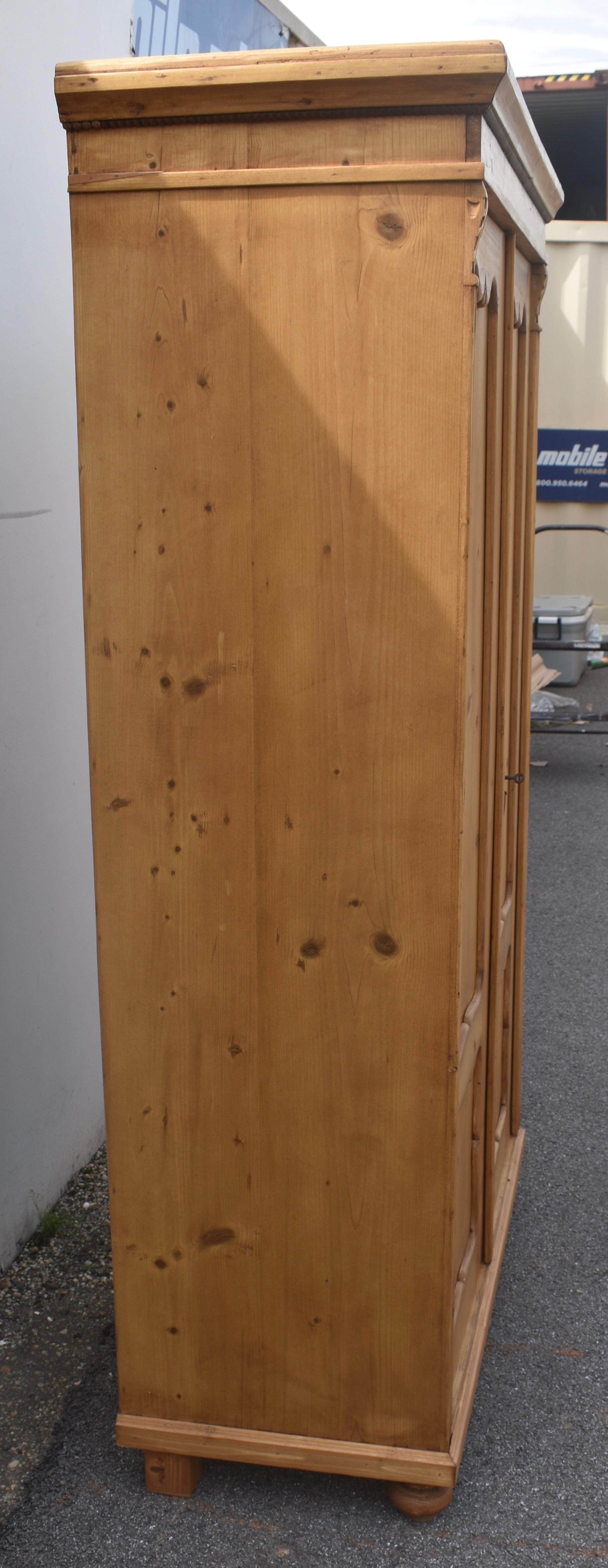 Hungarian Pine Two Door Armoire For Sale