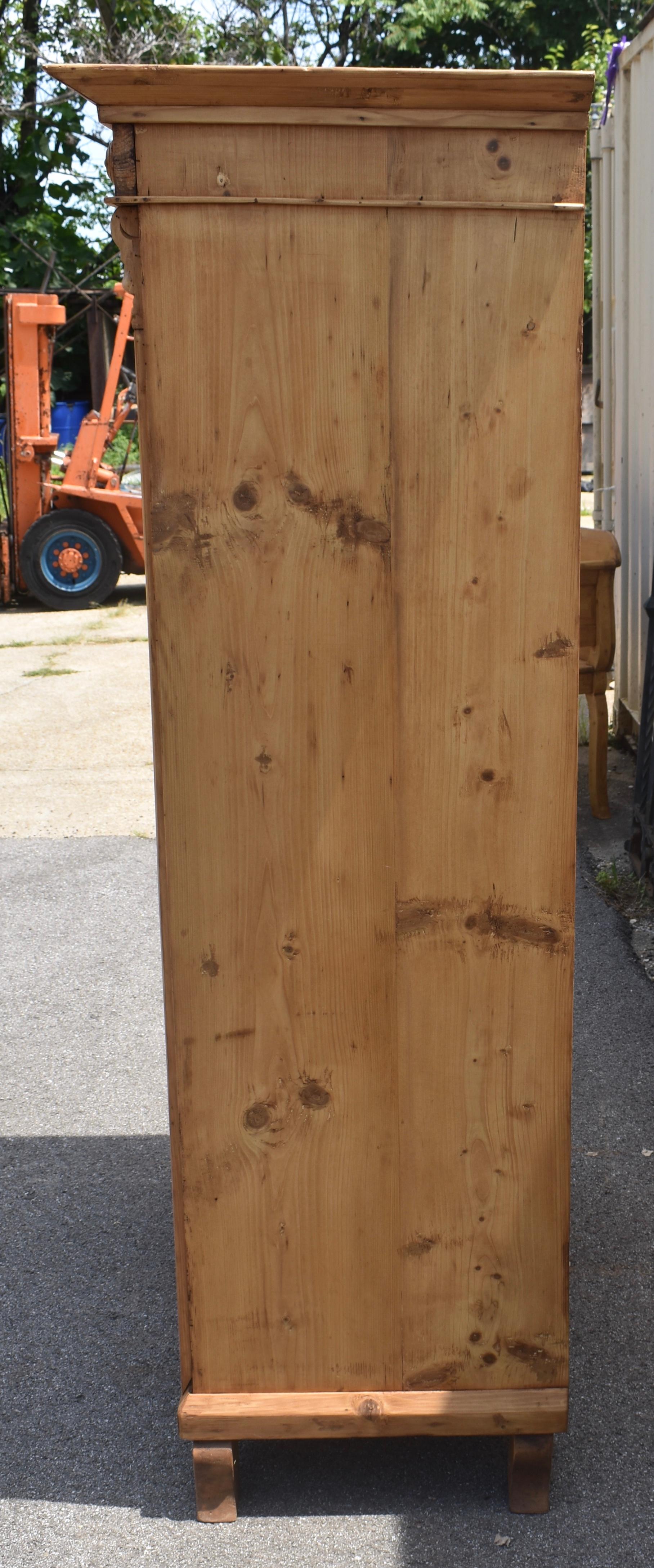 Hungarian Pine Two Door Armoire For Sale
