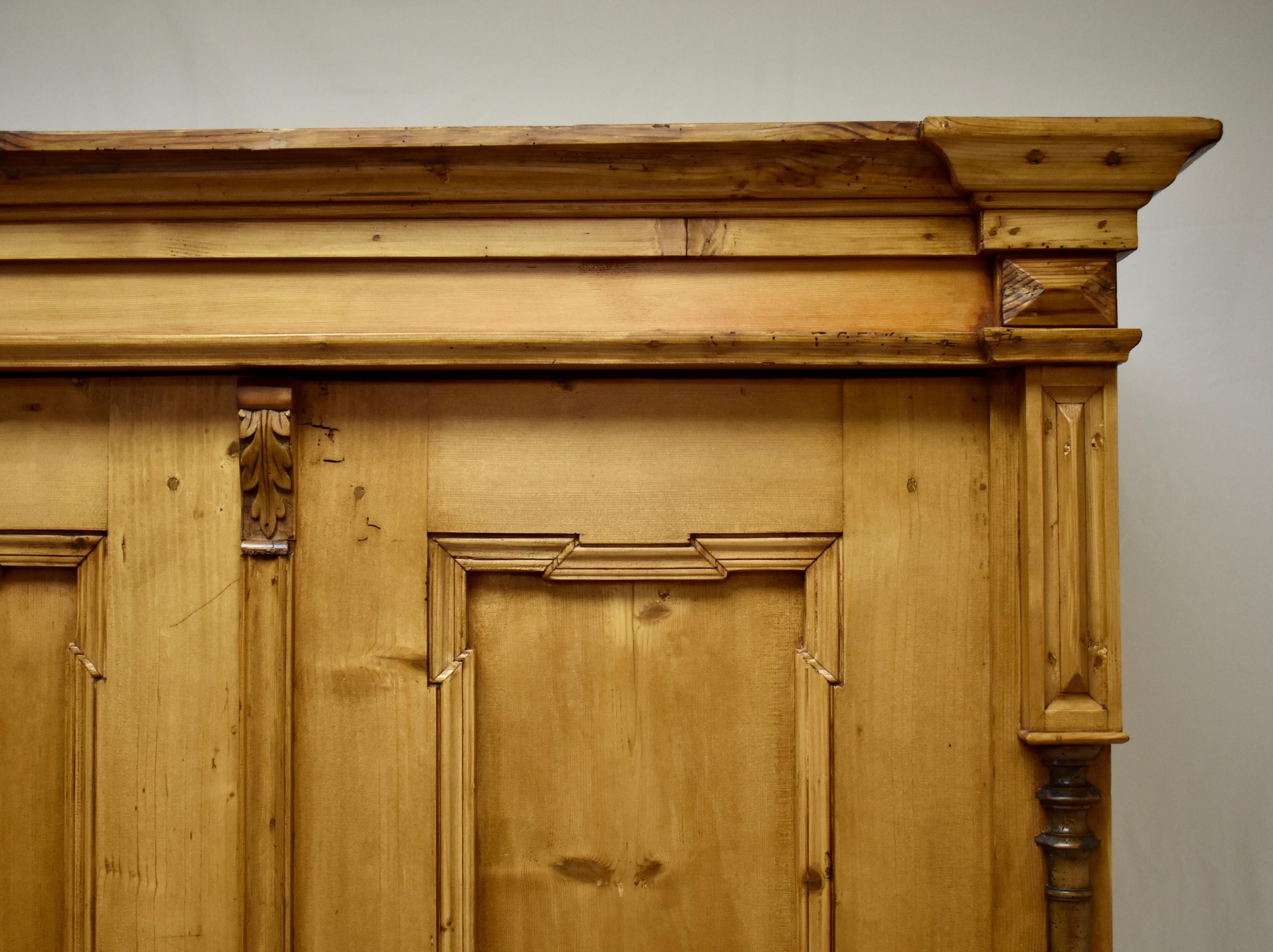 19th Century Pine Two Door Armoire