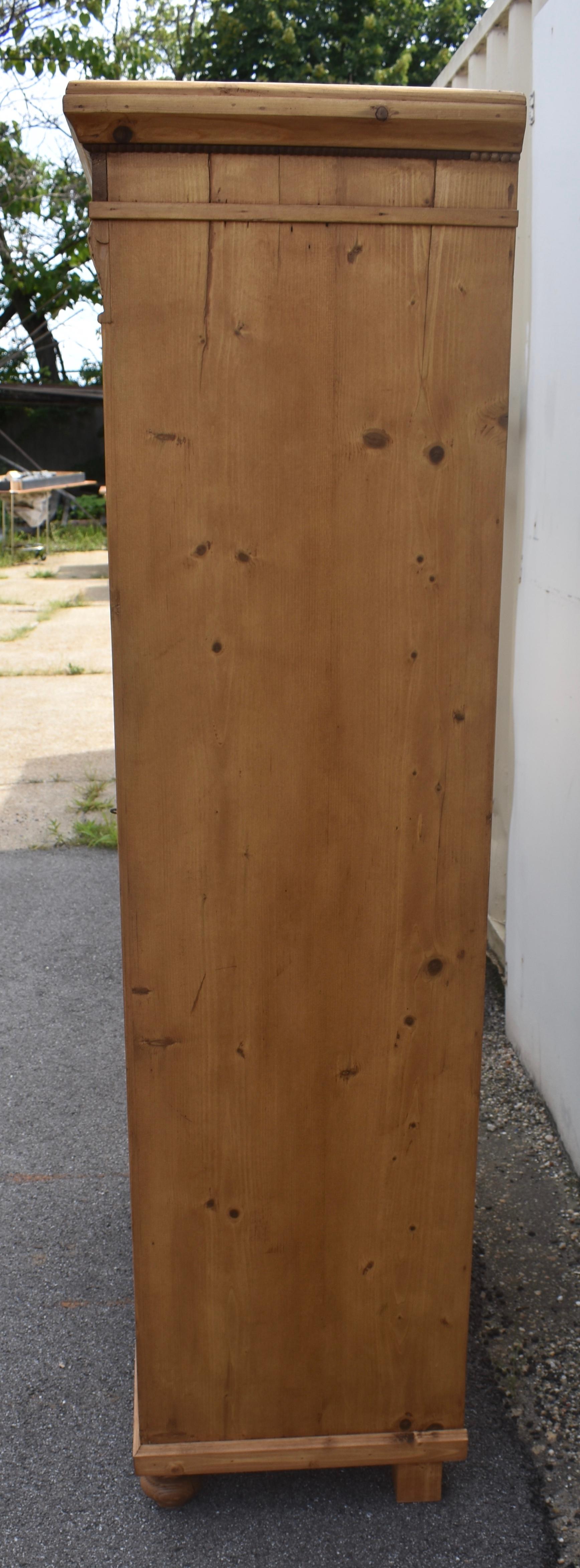Pine Two Door Armoire In Good Condition For Sale In Baltimore, MD