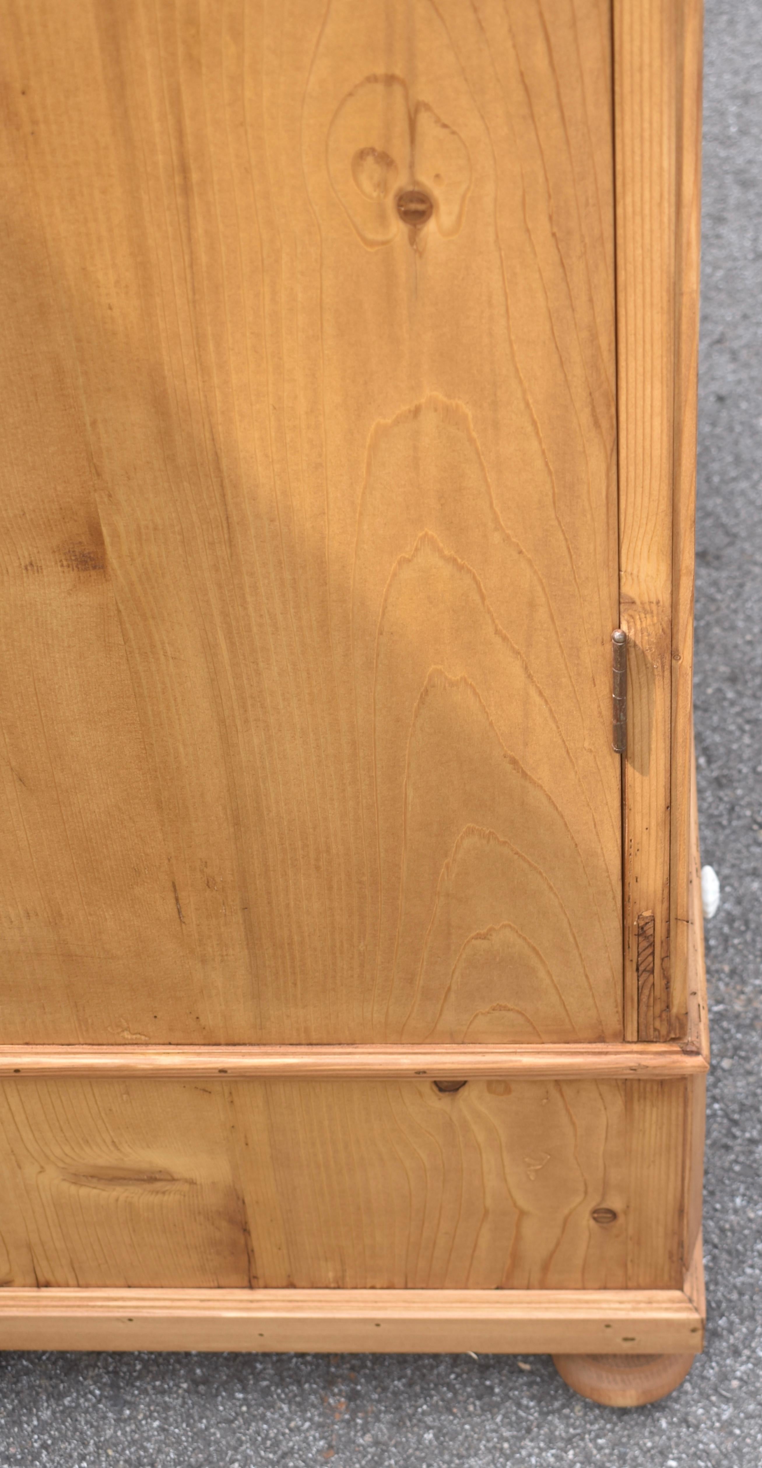 Pine Two Door Armoire In Good Condition For Sale In Baltimore, MD