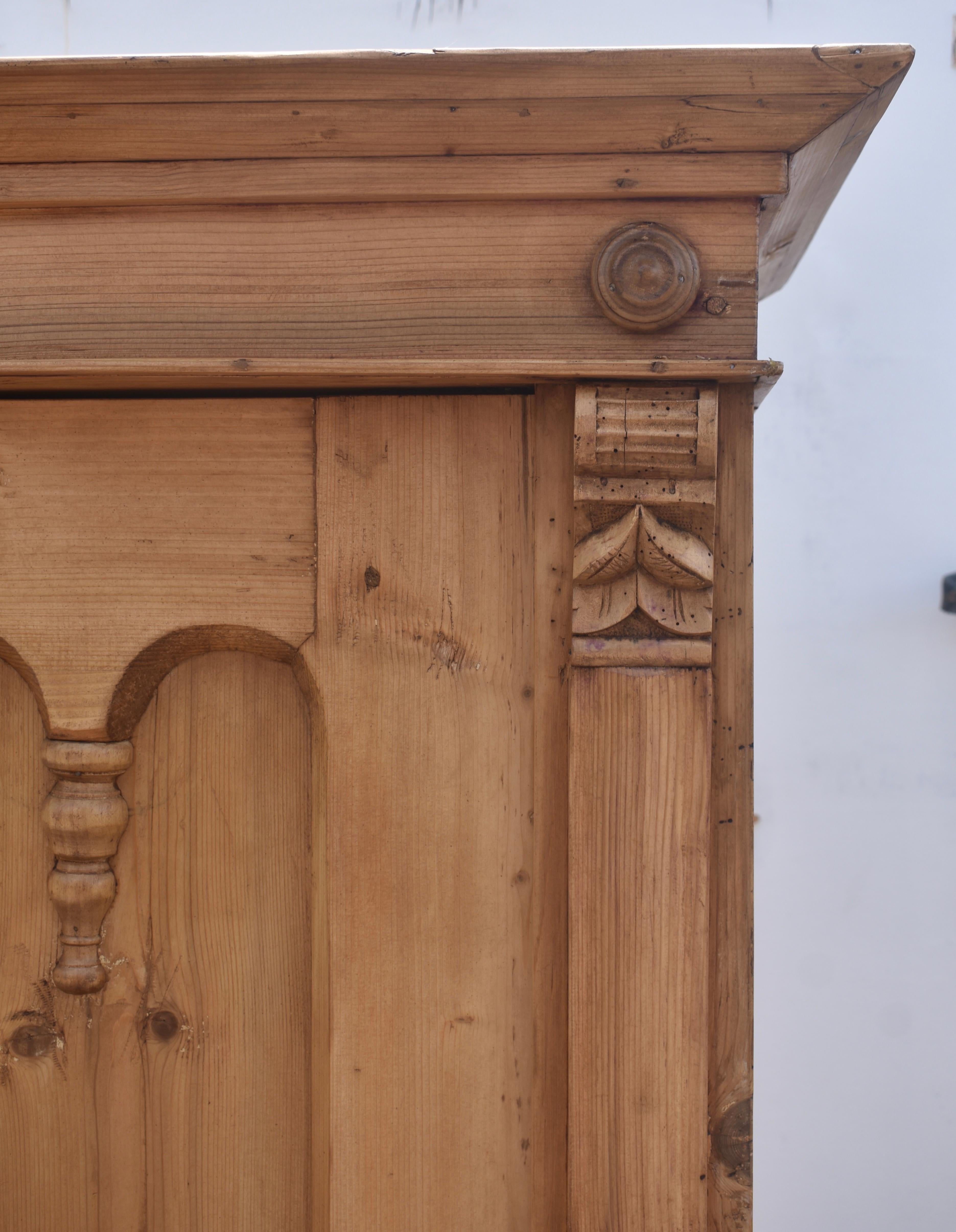 Pine Two Door Armoire In Good Condition For Sale In Baltimore, MD