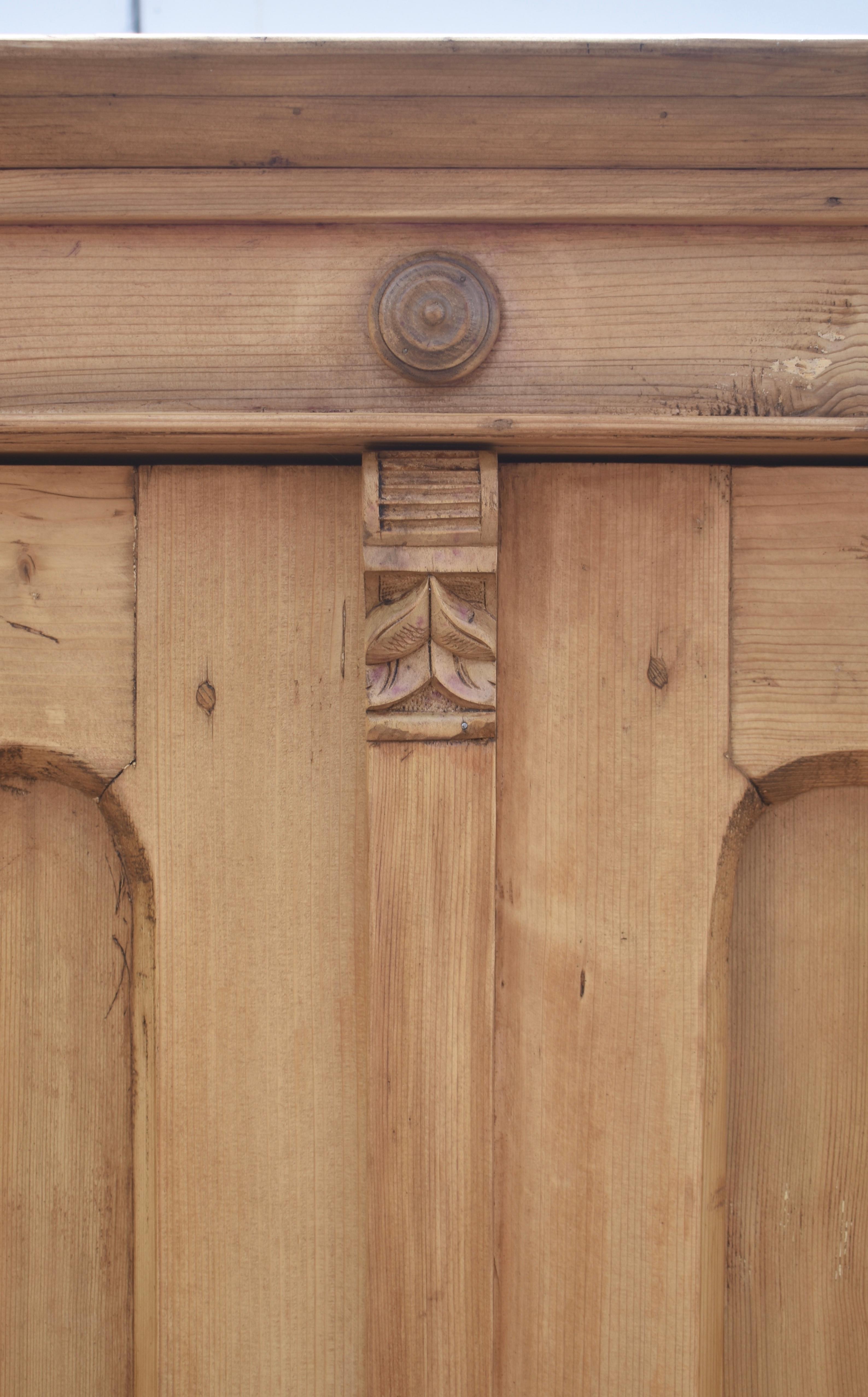 19th Century Pine Two Door Armoire For Sale