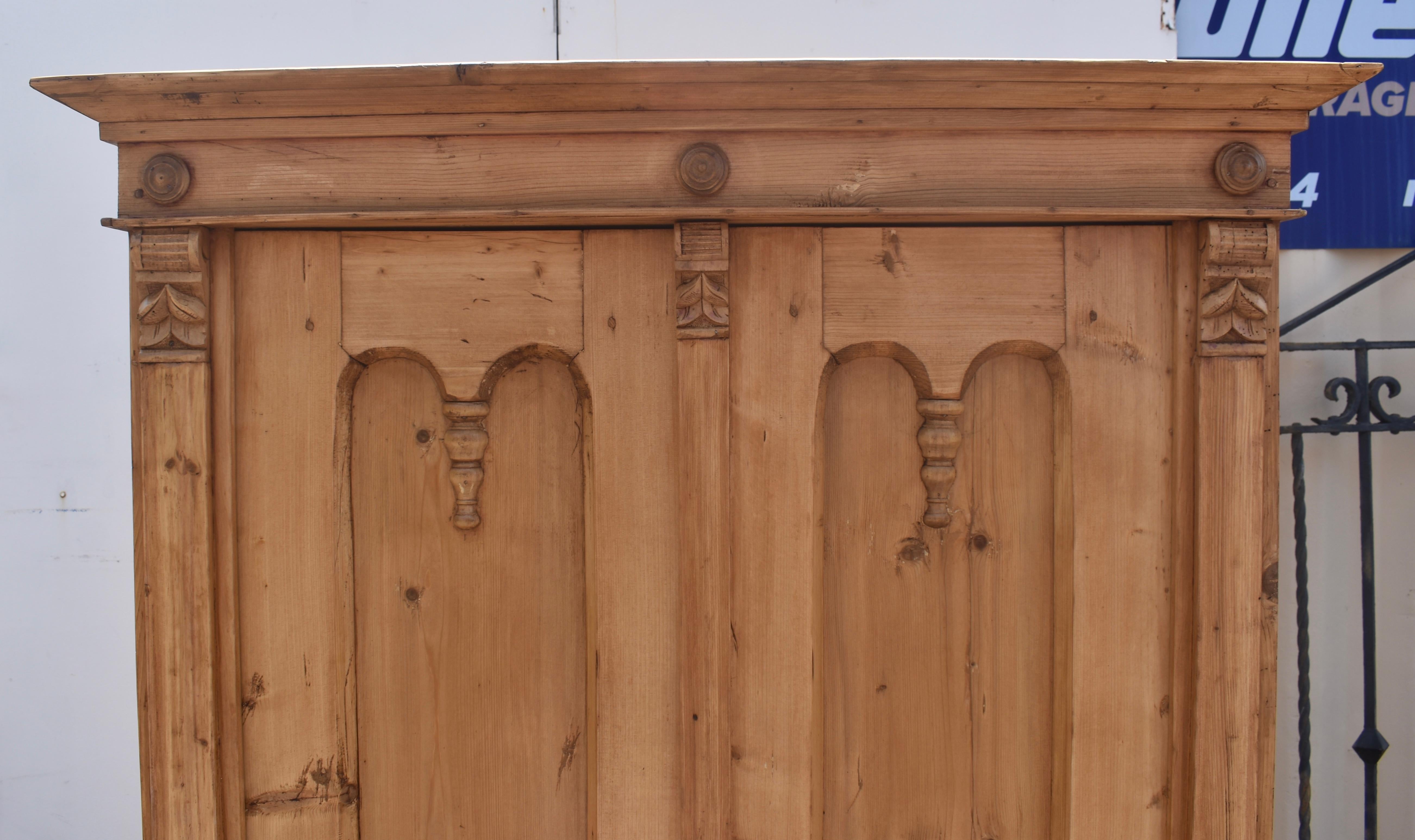 Pine Two Door Armoire For Sale 2
