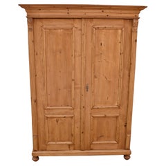 Antique Pine Two Door Armoire