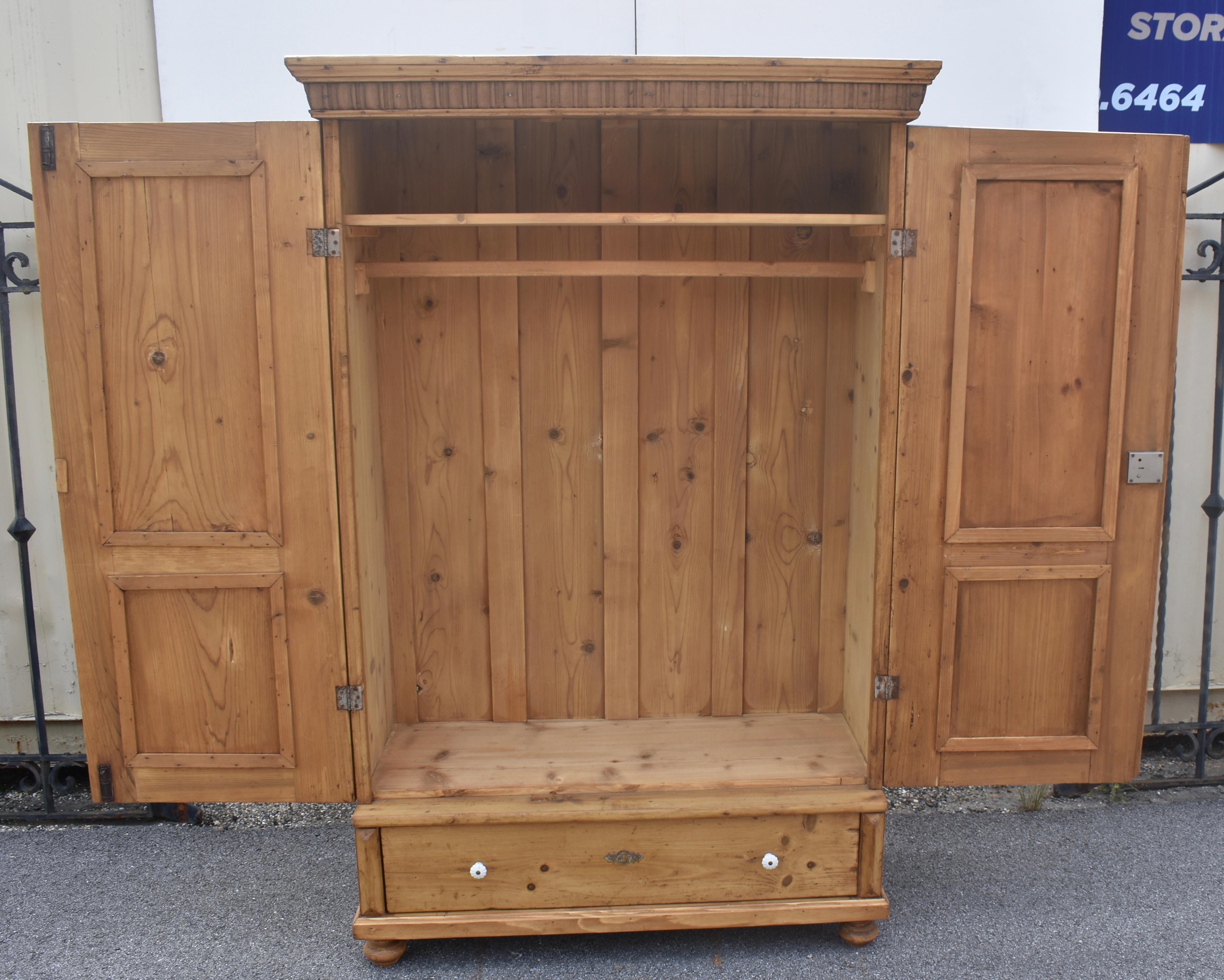Pine Two Door Armoire, Hungary For Sale 11