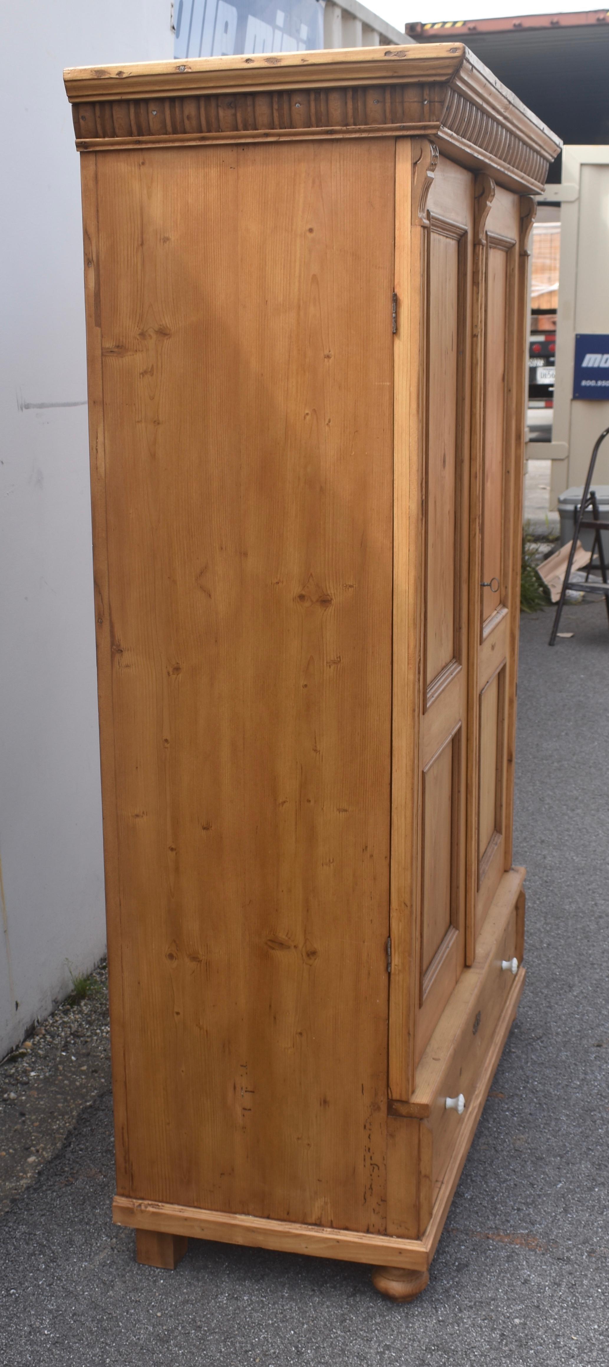 Hungarian Pine Two Door Armoire, Hungary For Sale