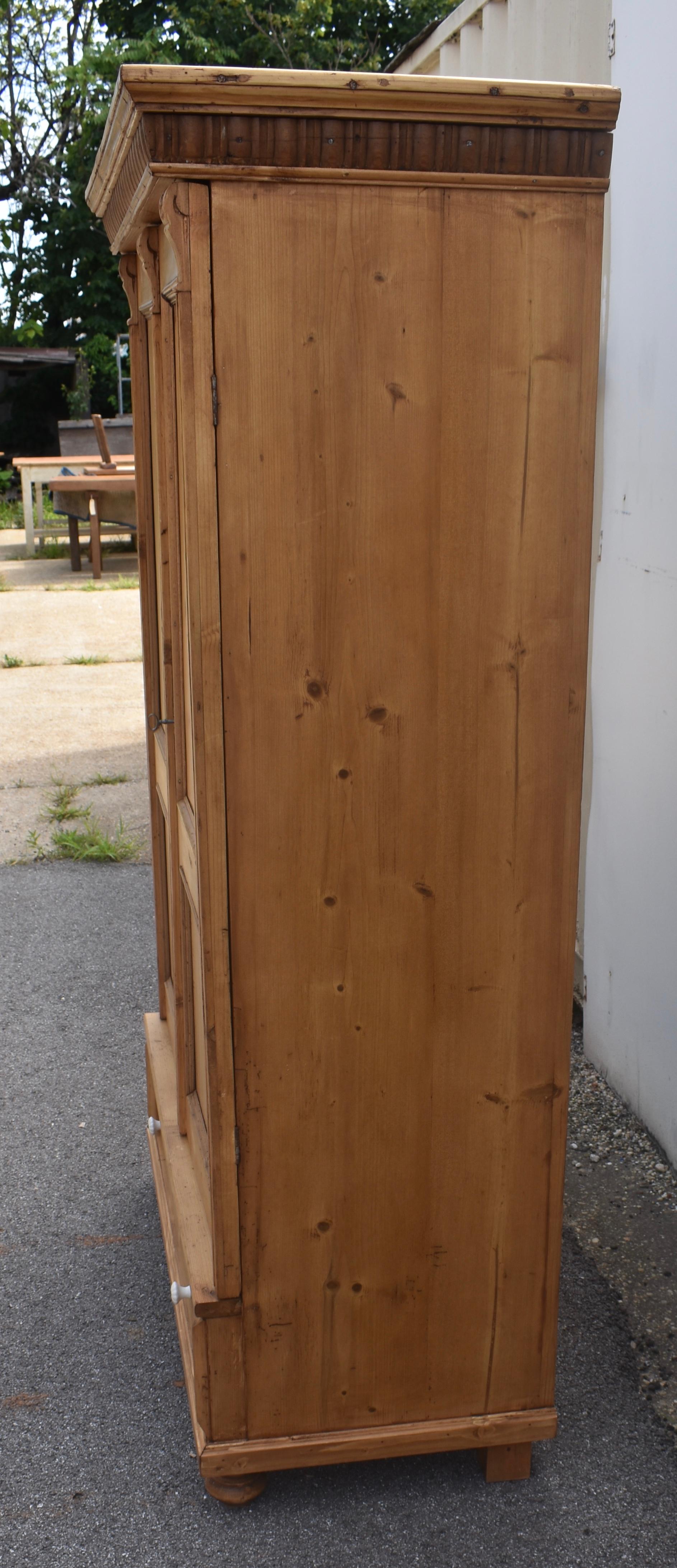 Polished Pine Two Door Armoire, Hungary For Sale