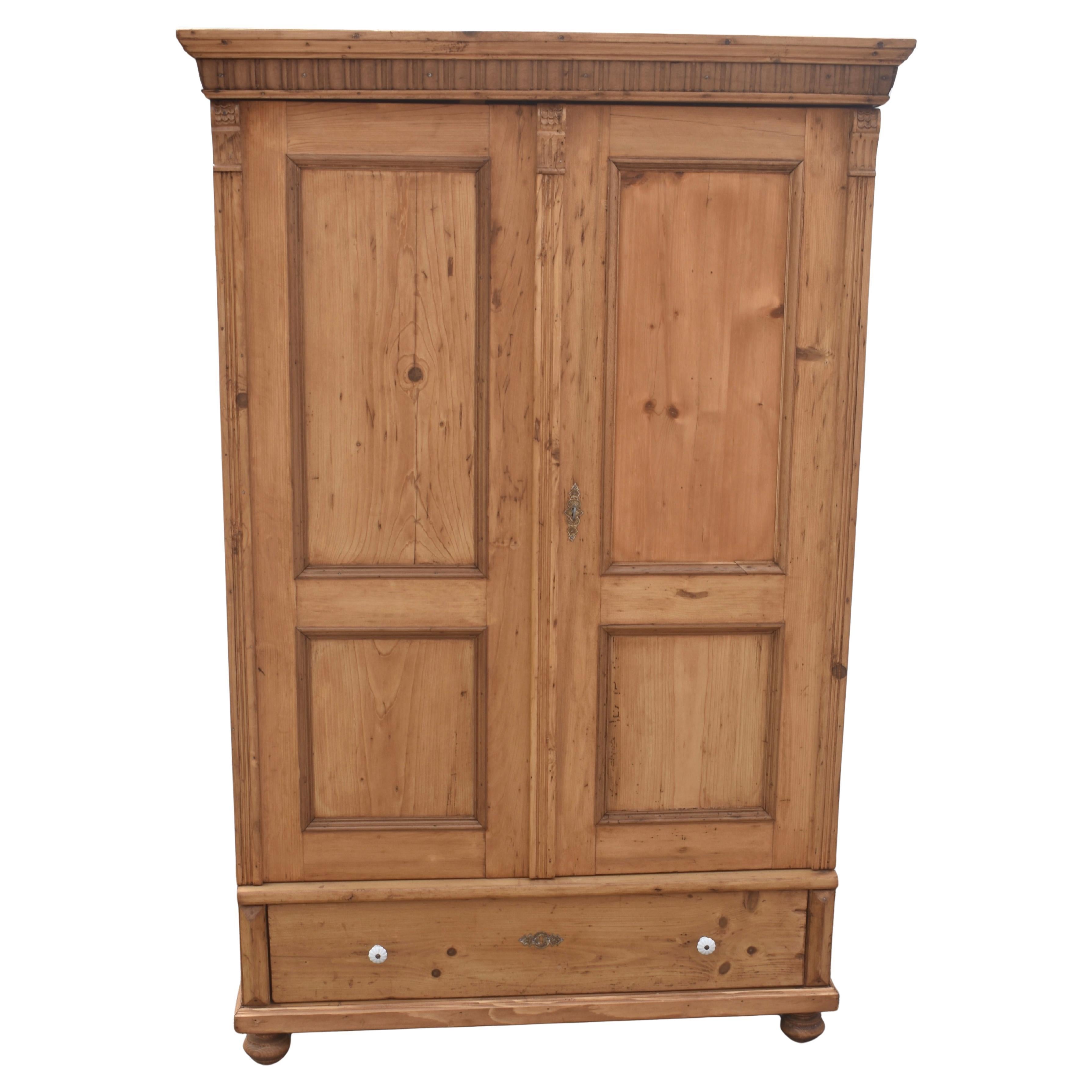 Pine Two Door Armoire, Hungary