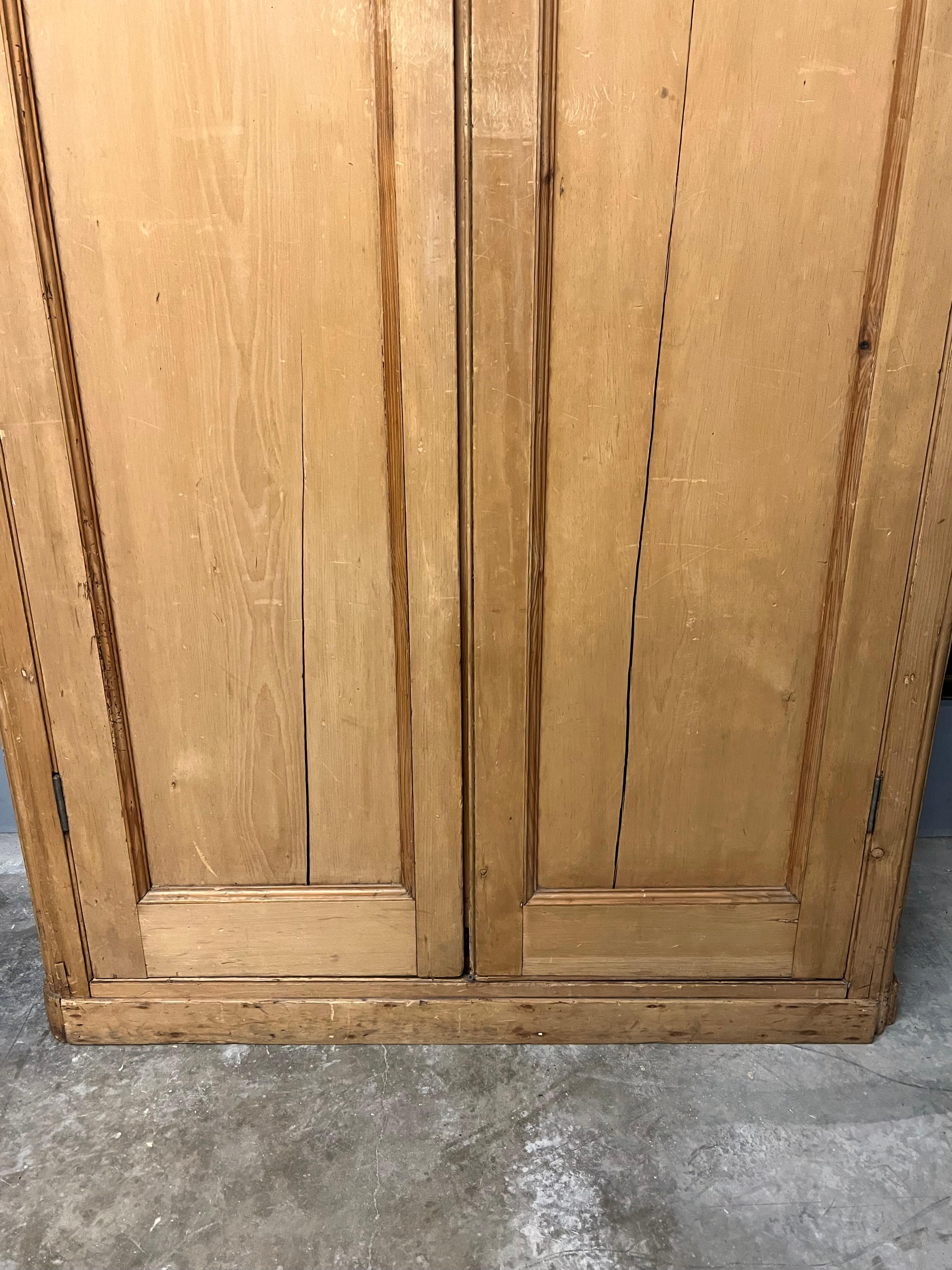 Pine Two Door Armoire in the Style of Gothic 1